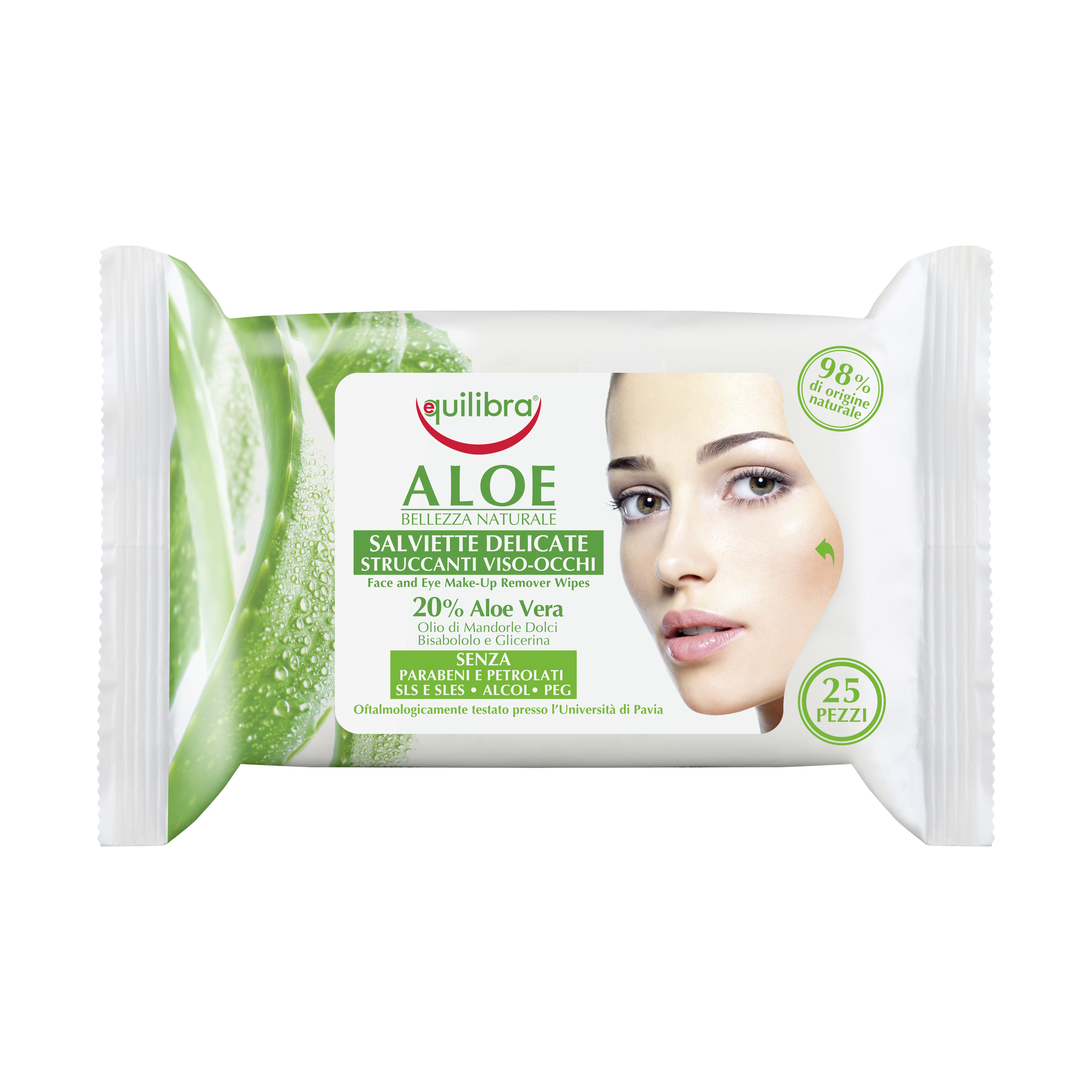 Aloe Salviette Delicate Equilibra<sup>®</sup>  - Confezione da 25 salviette