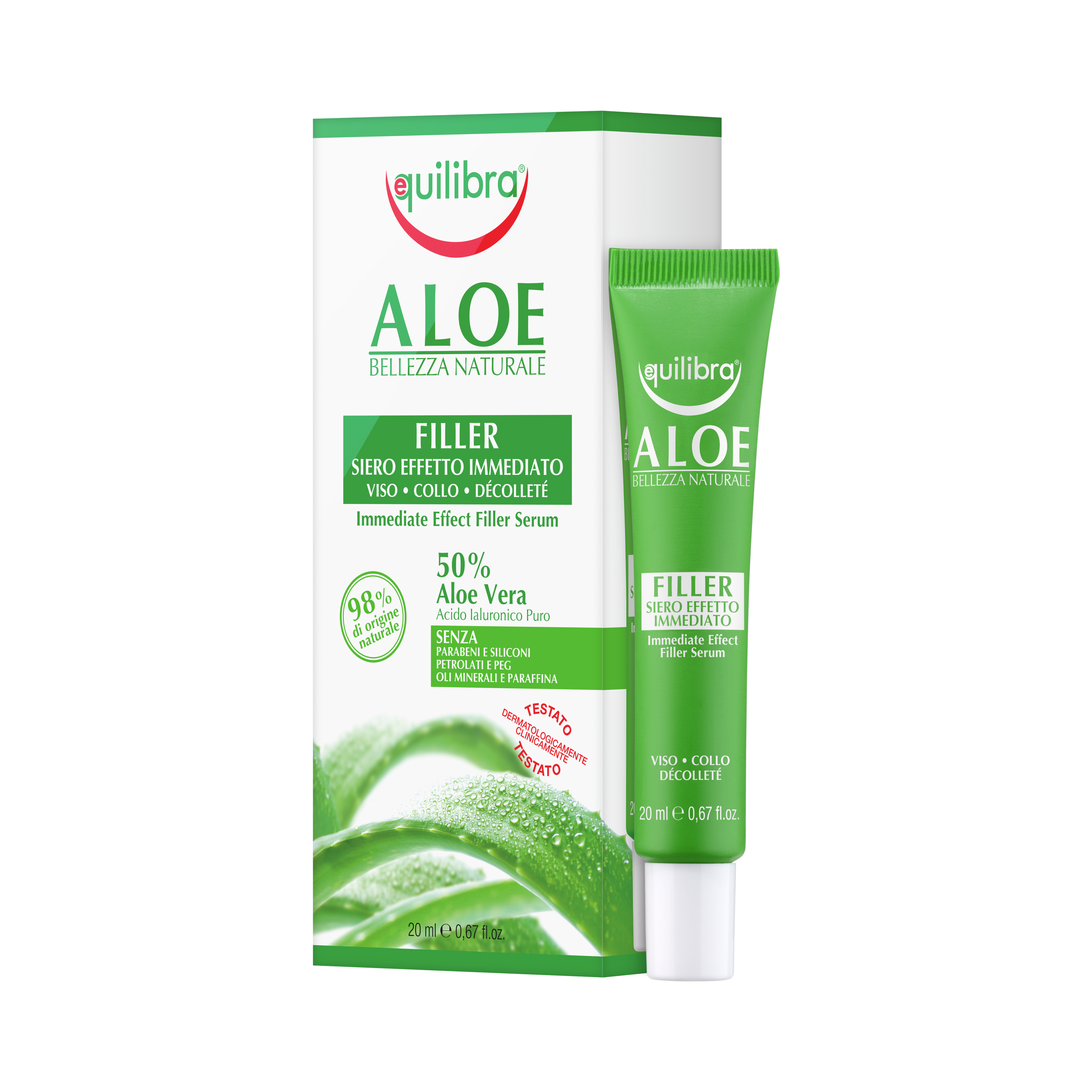 Aloe Filler Siero Effetto Immediato Equilibra<sup>®</sup>  - Tubo da 20 ml astucciato