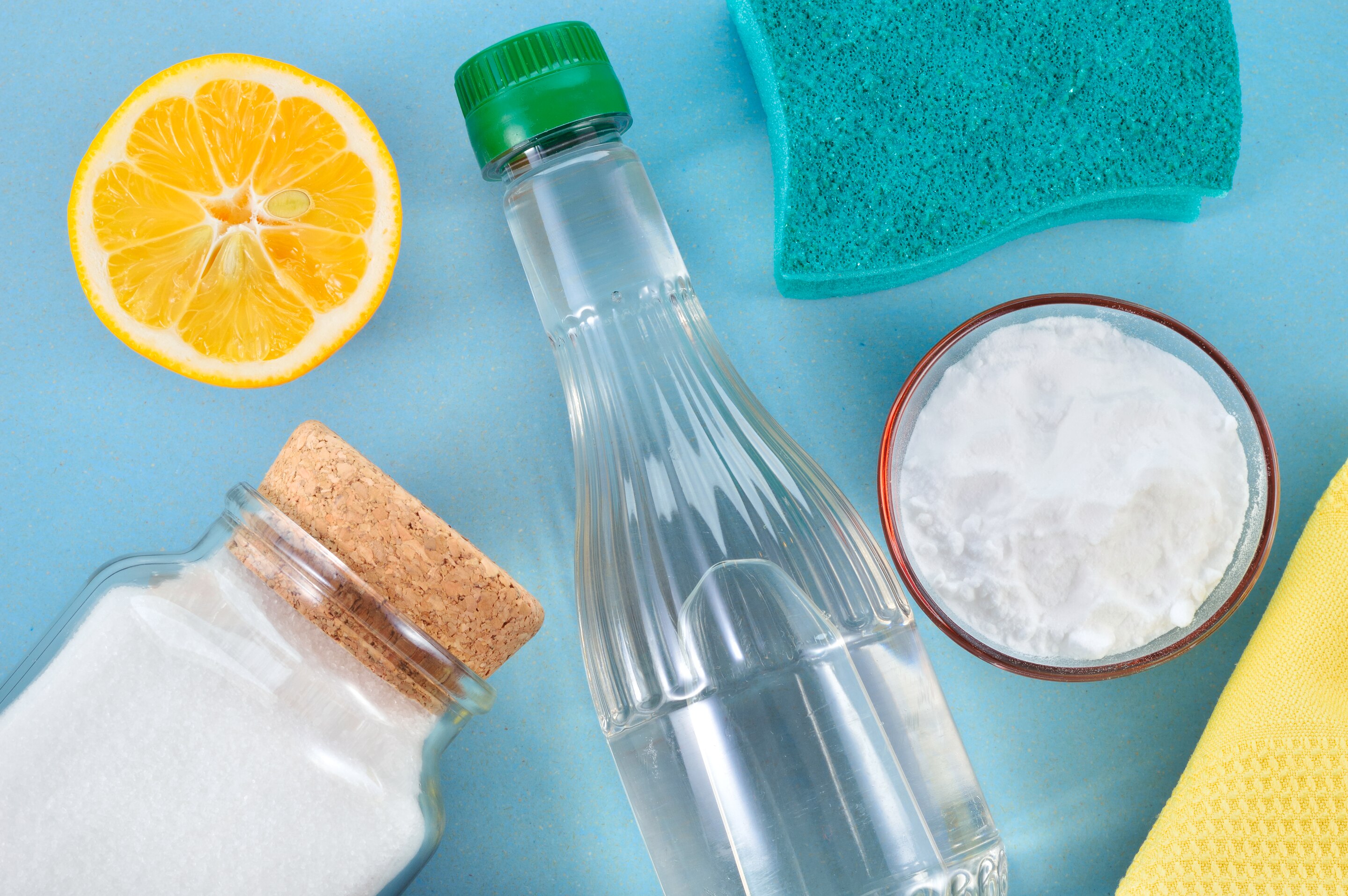 ขวดน้ำส้มสายชู พลาสติก ฝาเขียว ขวดแก้ว ใส่ เบกกิ้งโซดา