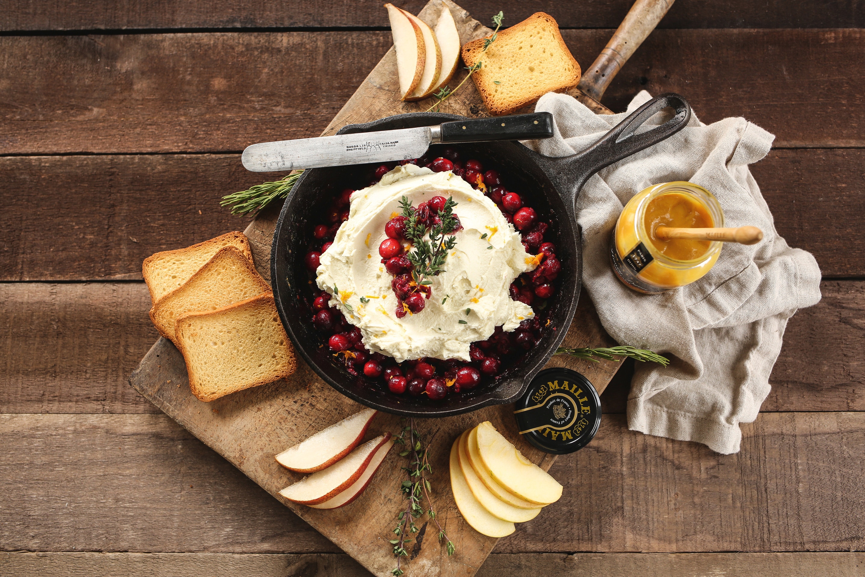 Whipped Goat Cheese with Dijon Roasted Cranberries