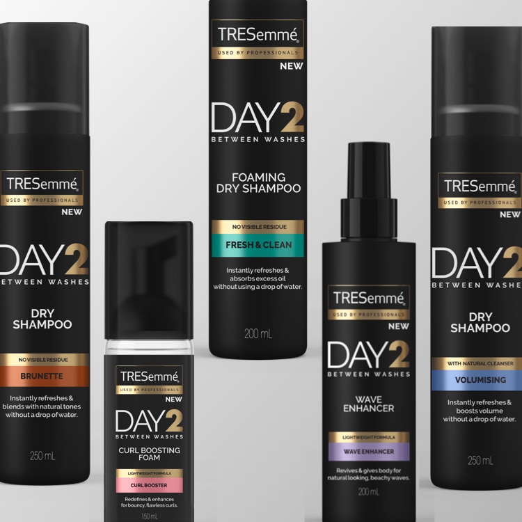 Product shot of TRESemmé Day 2 collection