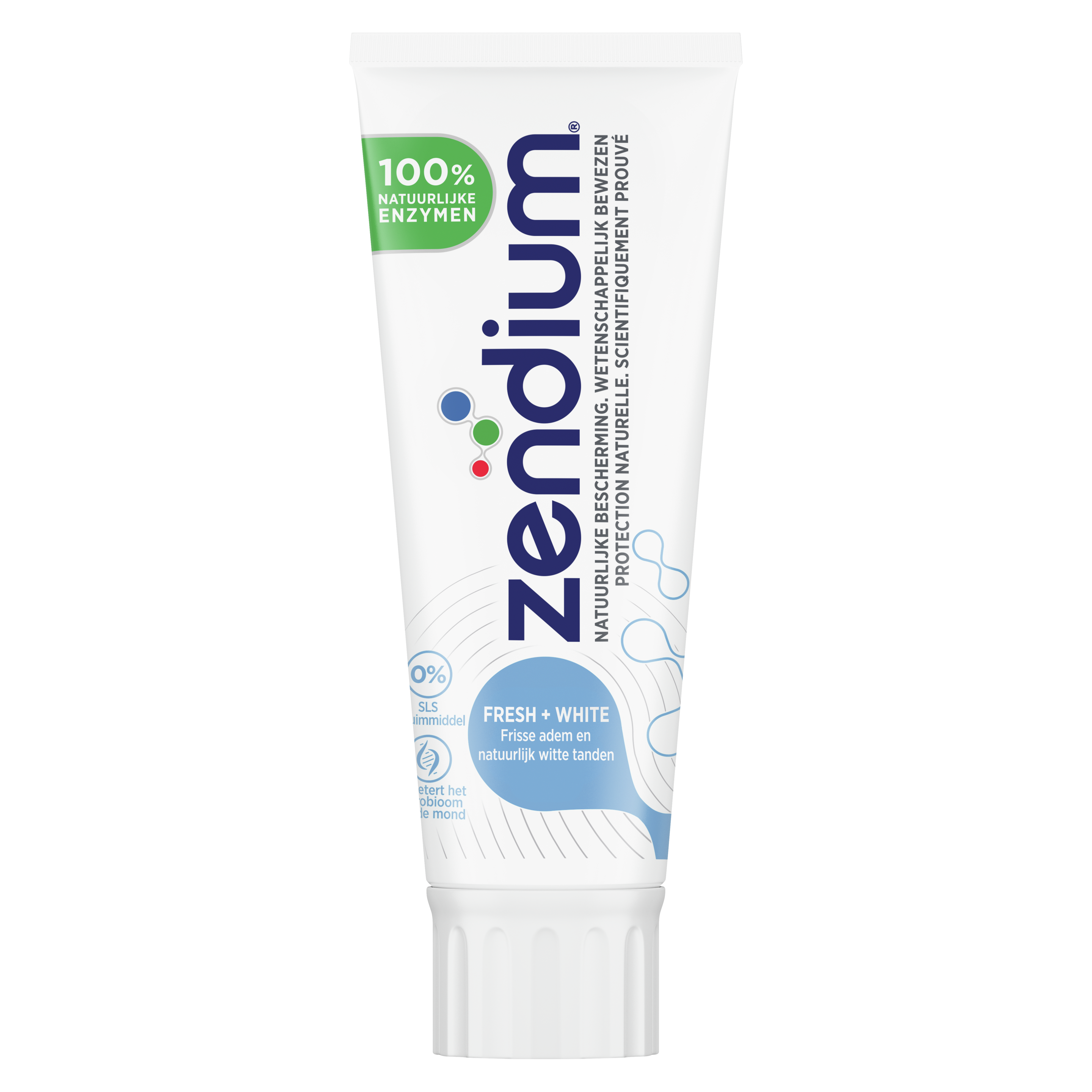 Zendium Fresh+White Tandpasta  75 ml front