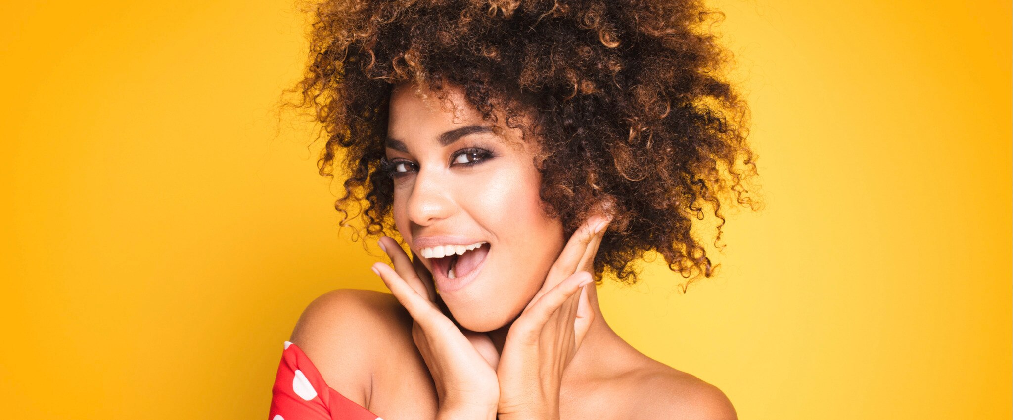 portrait of a young African American girl with afro hairstyle