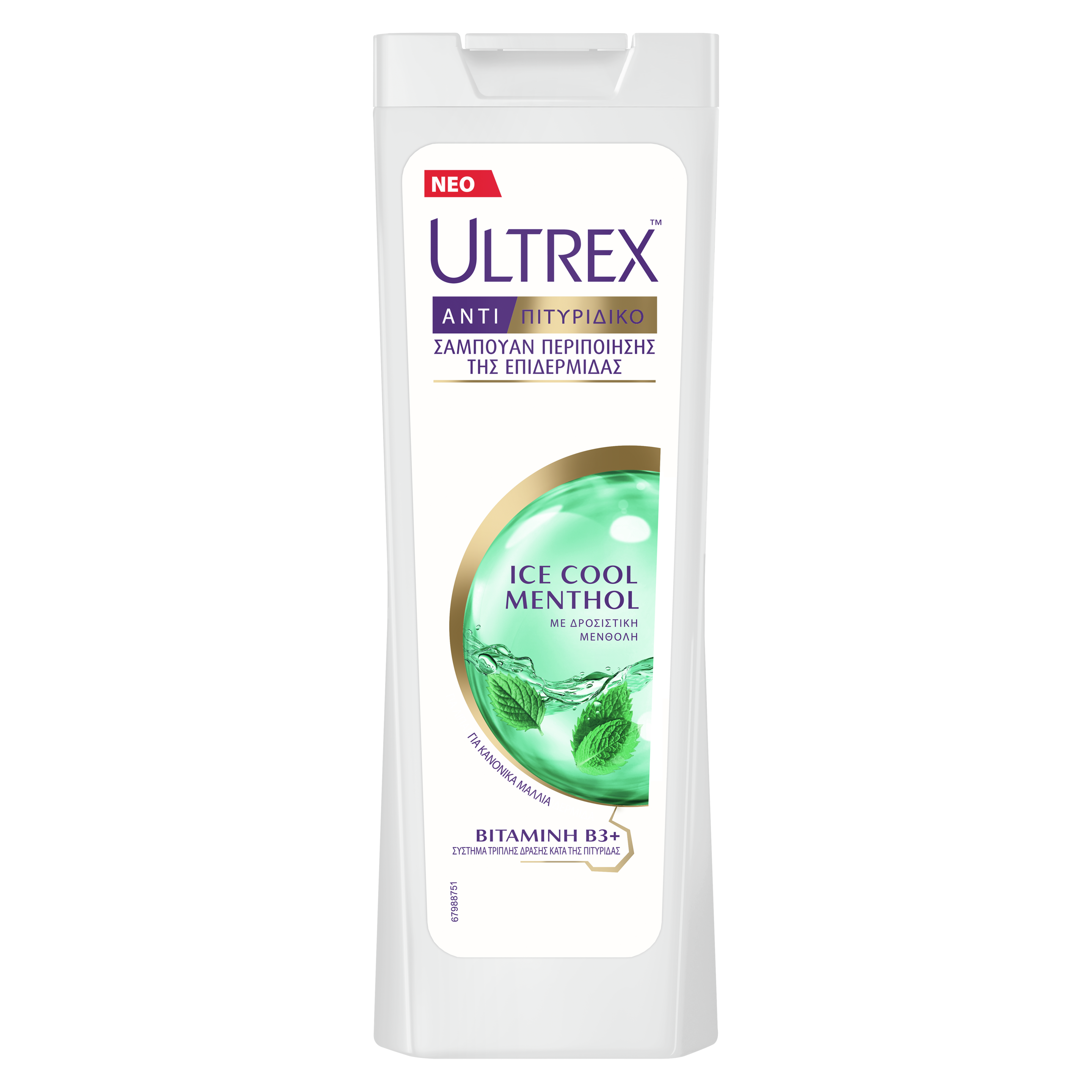Front of shampoo pack Clear Ultrex Ice Cool Menthol 360ml