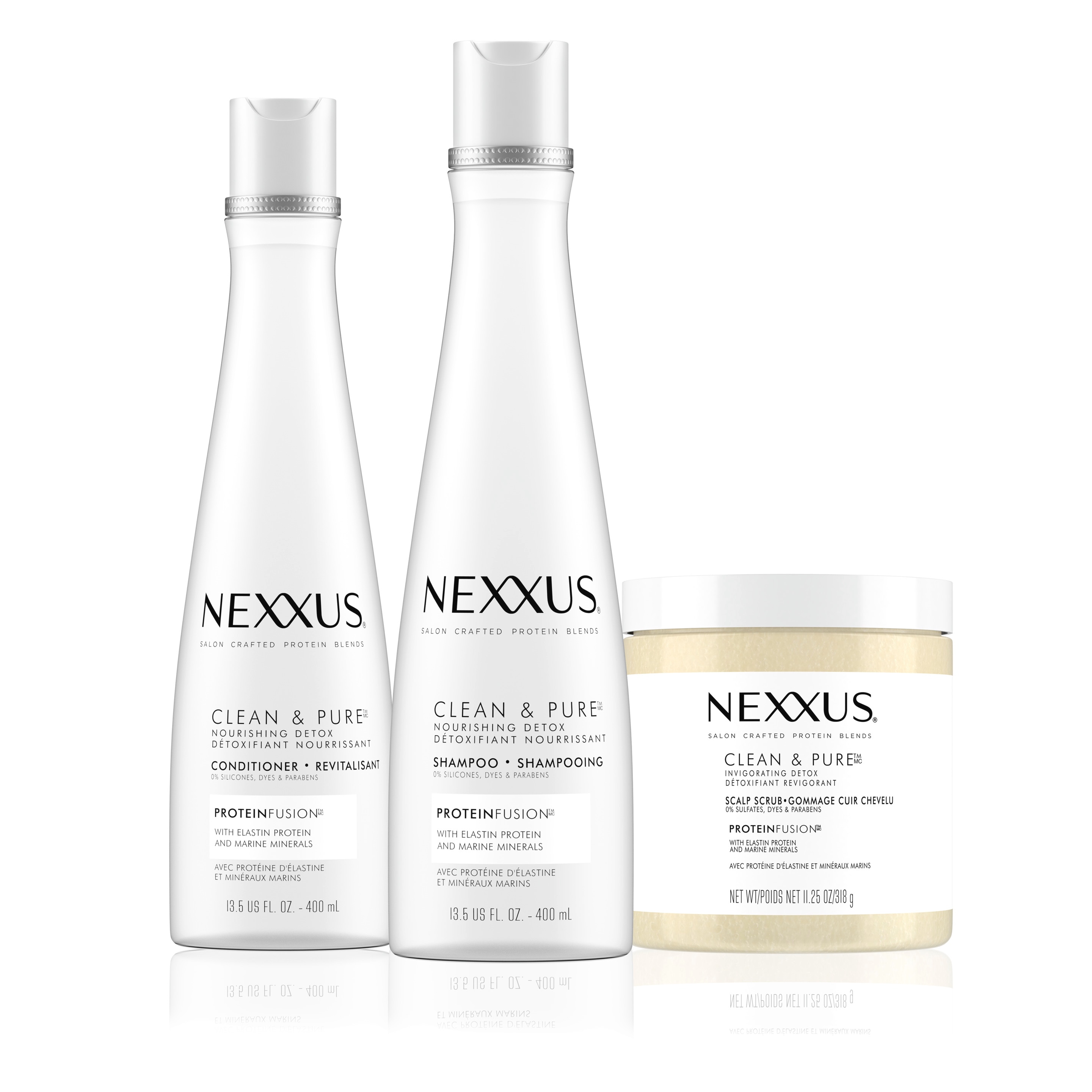 Nexxus Clean & Pure hair care collection Text