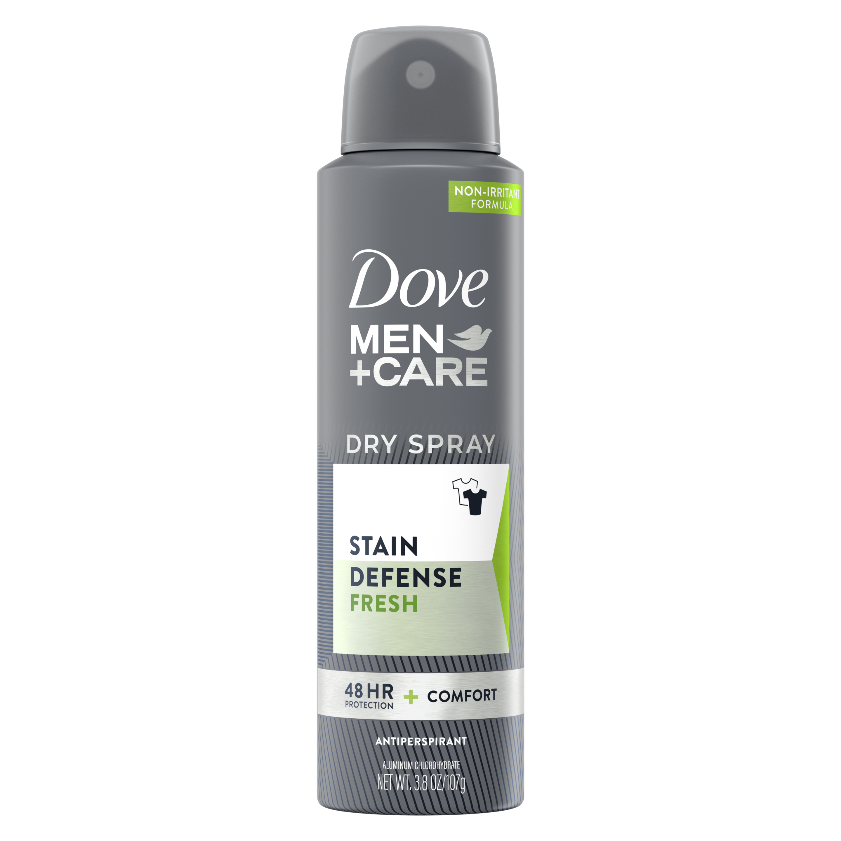Dove Men+Care Stain Defense Dry Spray Antiperspirant Deodorant Fresh 3.8 oz front