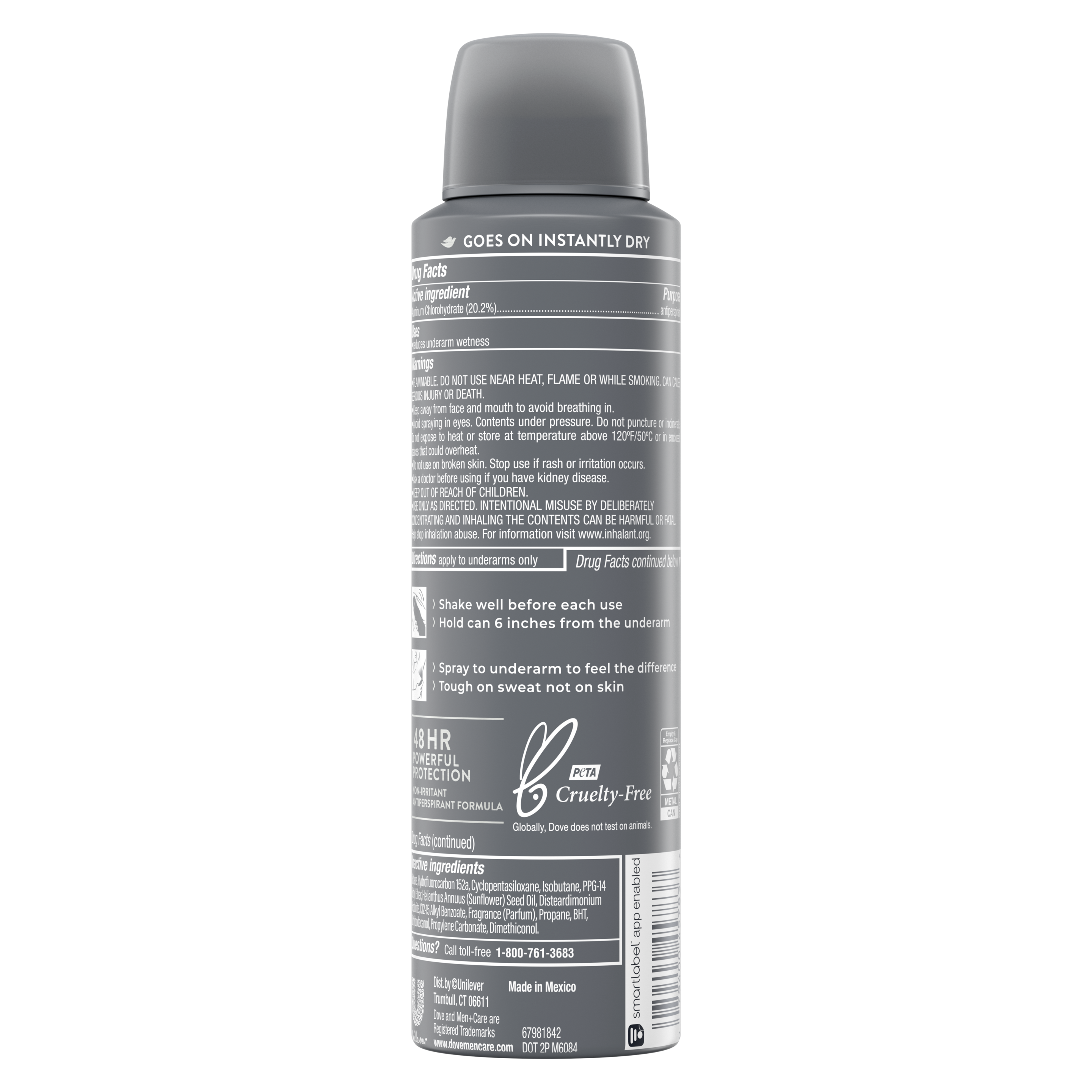 Dove Men+Care SPORT Dry Spray Antiperspirant Deodorant Active+Fresh 3.8 oz