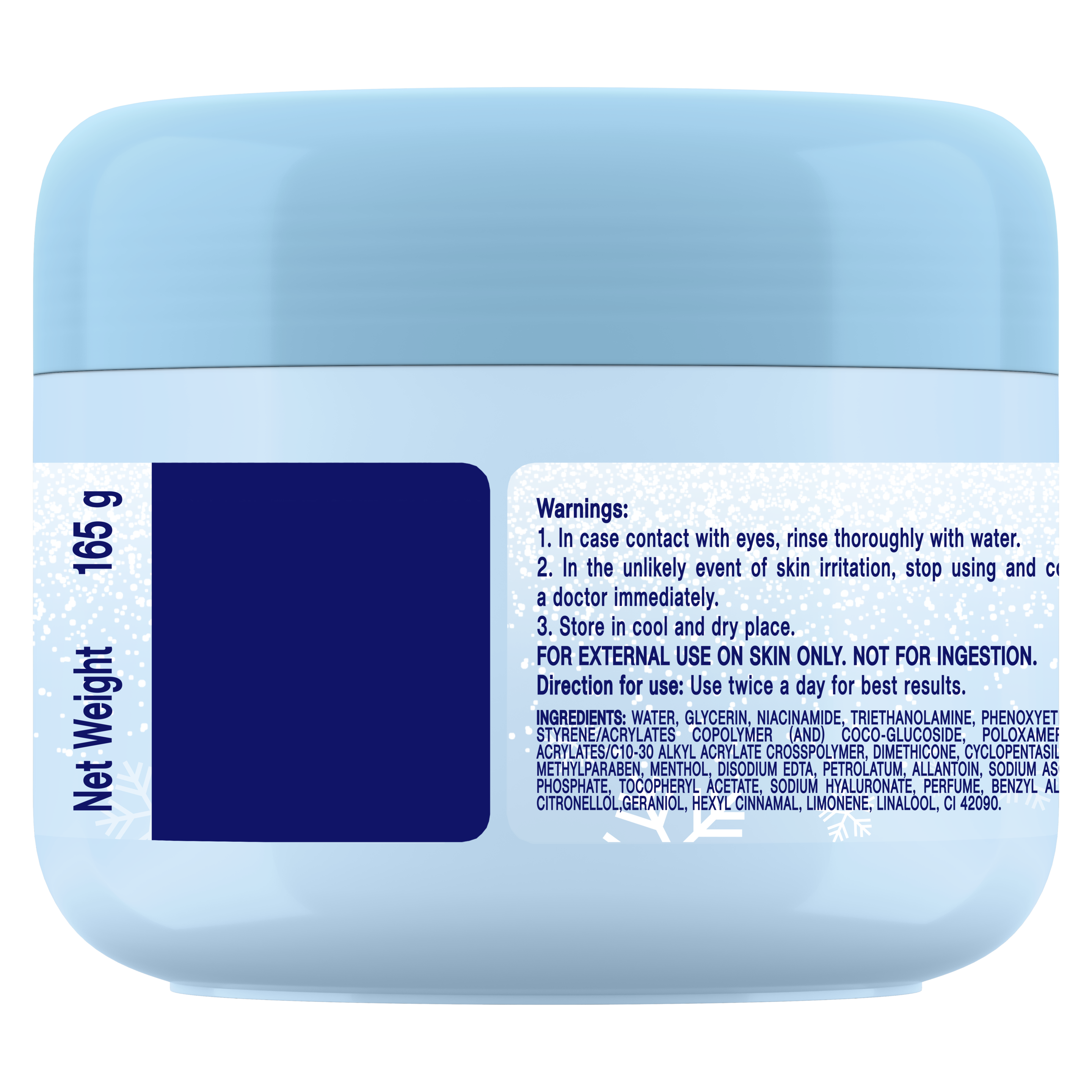 VASELINE Body Ice Cream back of pack