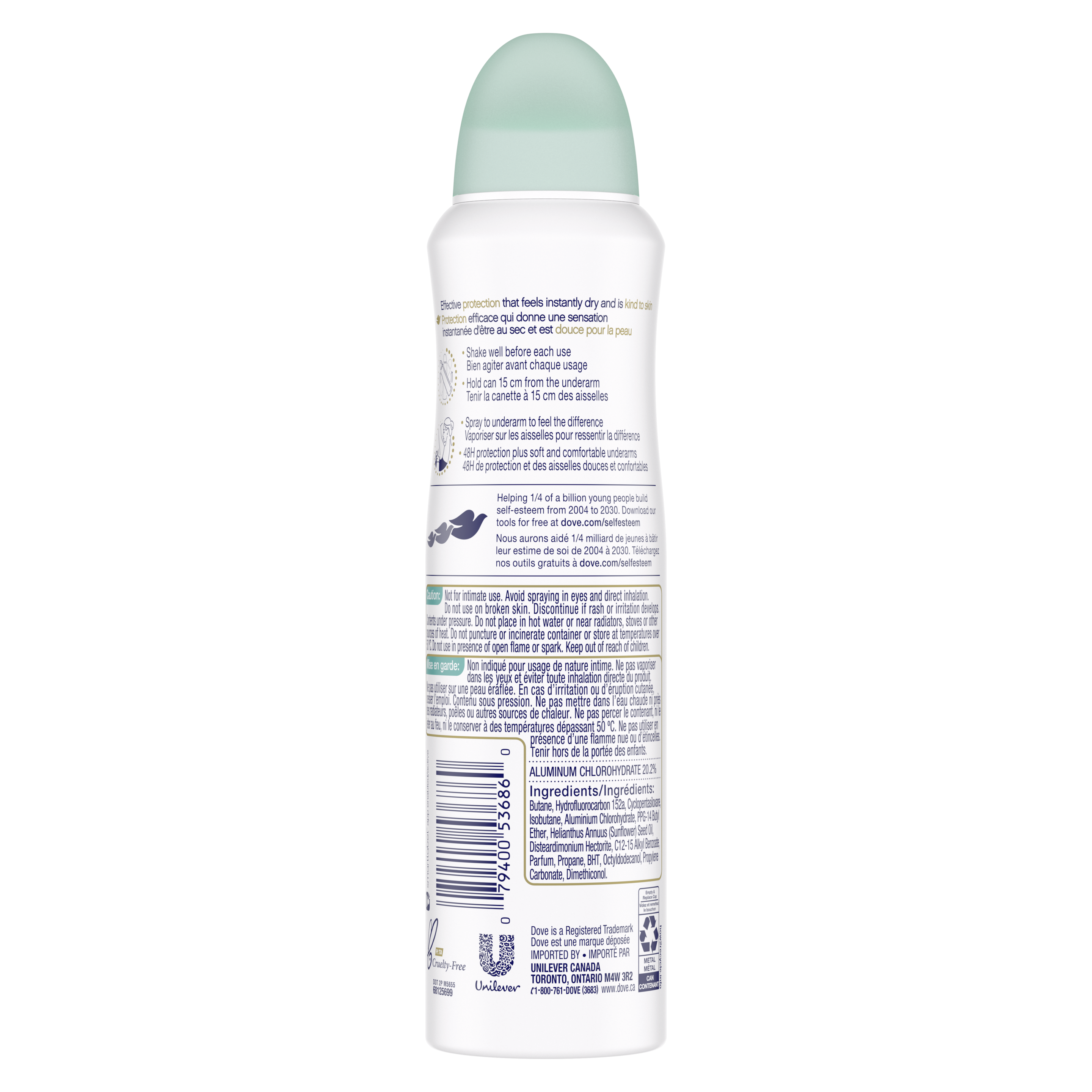 Antisudorifique en vaporisateur à sec Advanced Care Inodore 107 g