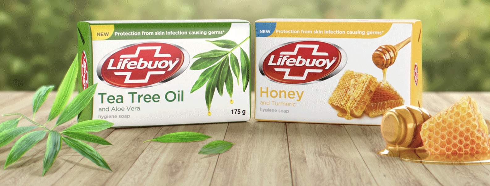 Lifebuoy Tea Tree Oil and Aloe vera & Lifebuoy Honey and Tumeric Bar soaps