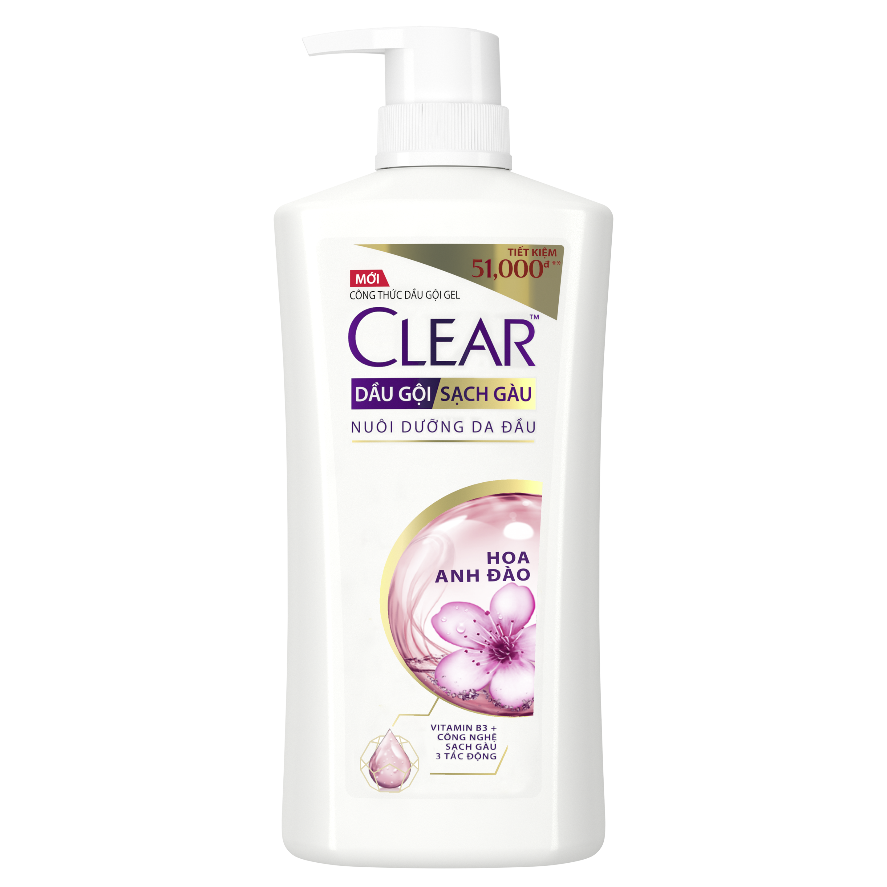Mặt trước sản phẩm Dầu gội CLEAR Hoa Anh Đào 650g