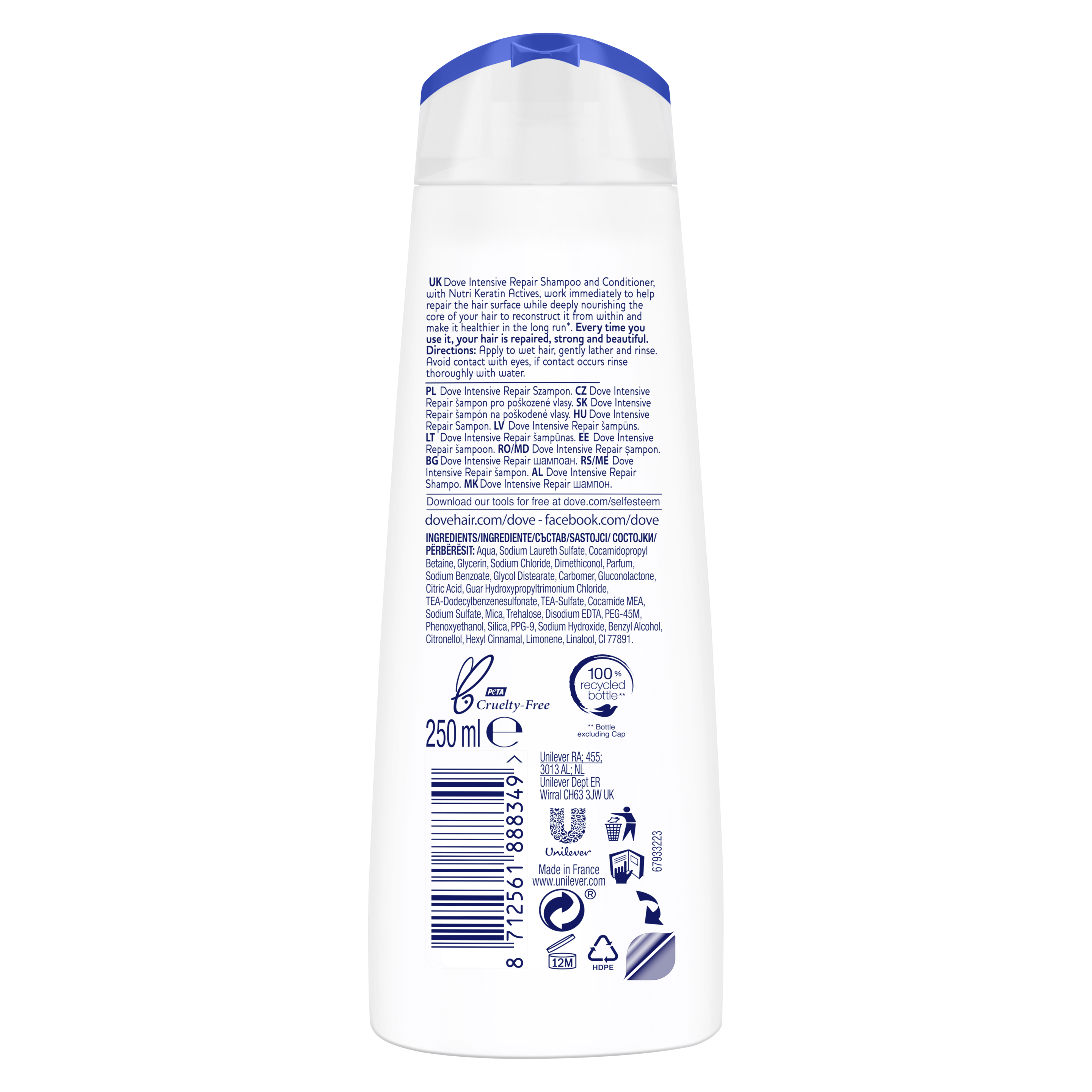 Szampon do włosów zniszczonych  Dove Nutritive Solutions Intensive Repair  400ml