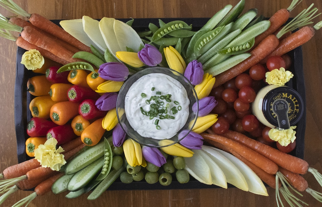 Mustard and Herb Dip with Spring Crudit&eacute;s Platter