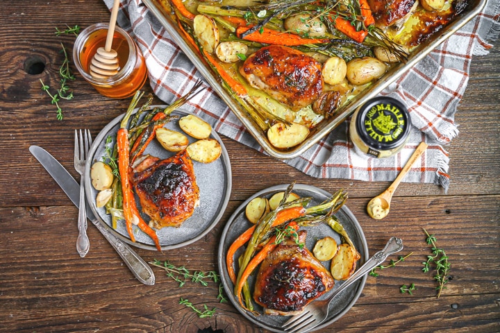 Mustard Glazed Sheet Pan Chicken
