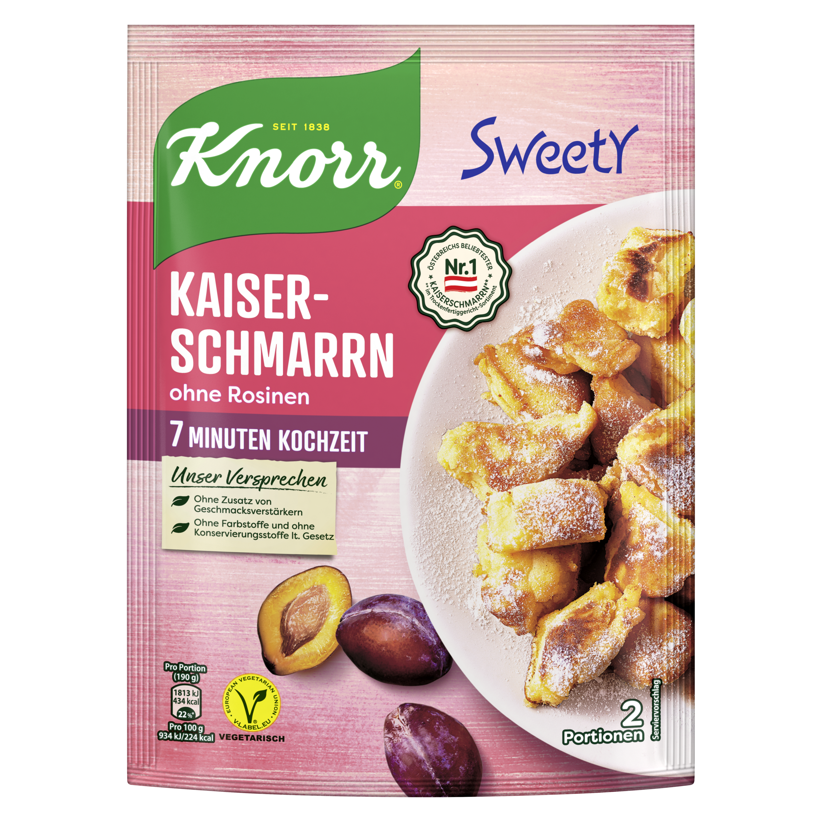 Knorr Sweety Kaiserschmarrn ohne Rosinen  2 Portionen