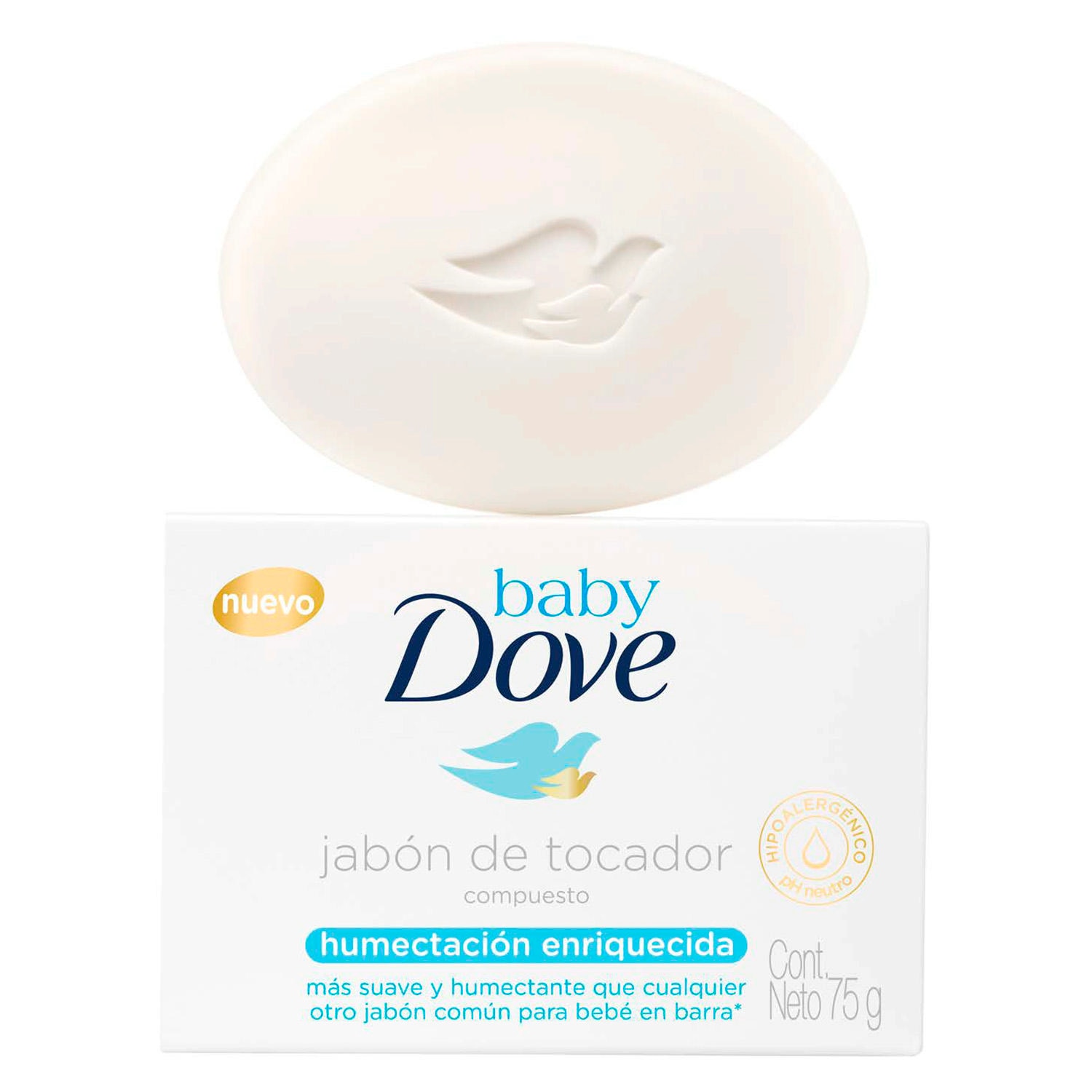 Baby Dove jabón de tocador compuesto. Humectación enriquecida.