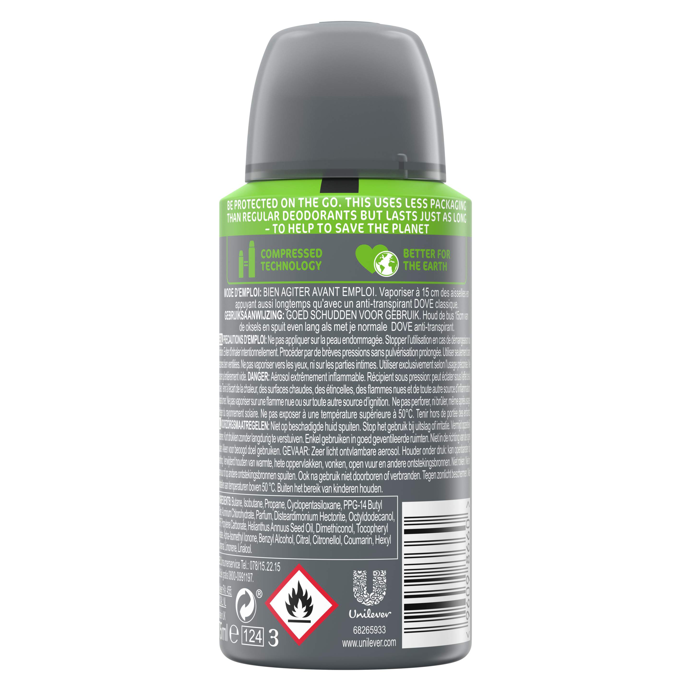 Invisible Dry compressed deodorant spray