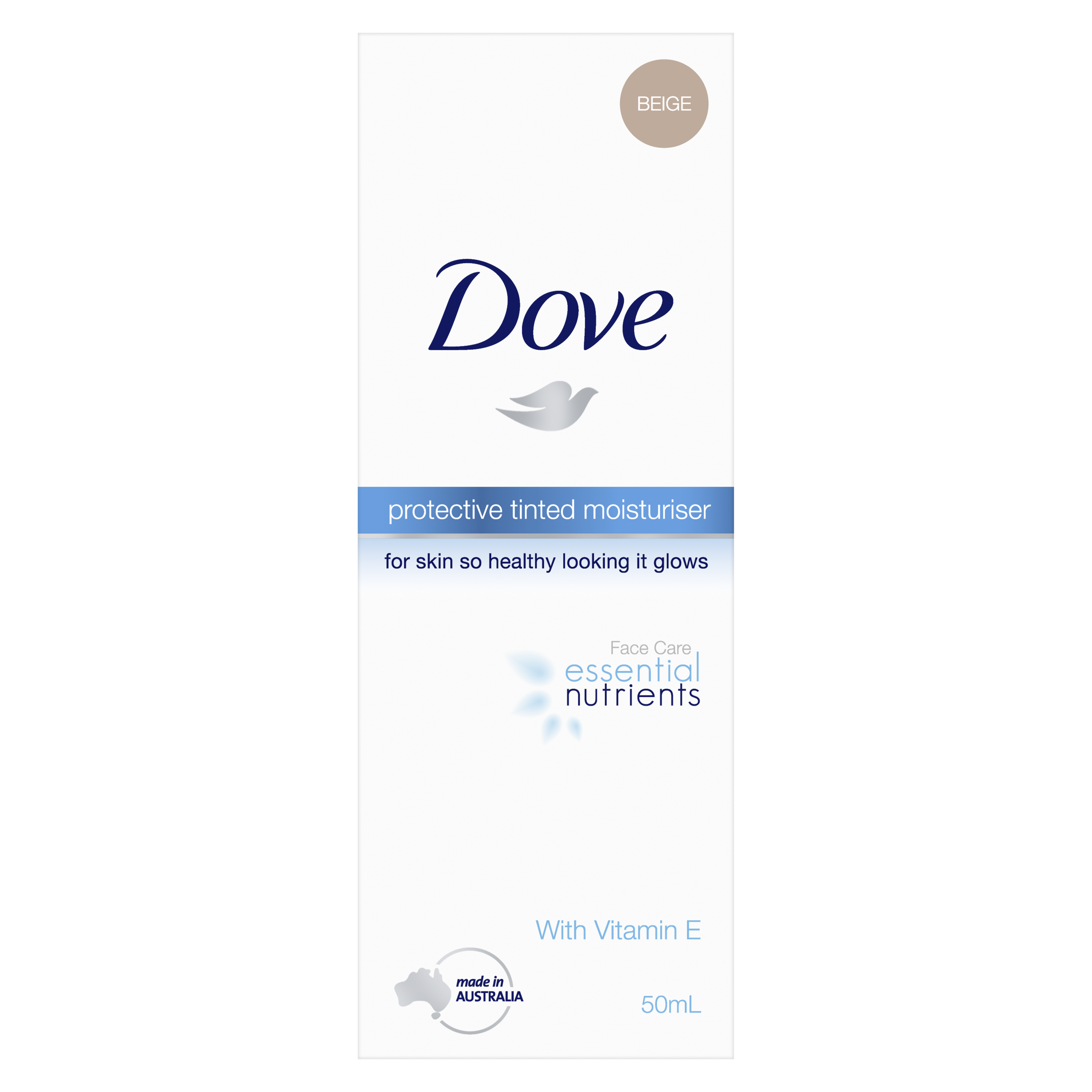 Dove Essential Nutrients Tinted Moisturiser Beige SPF 15 50ml Text