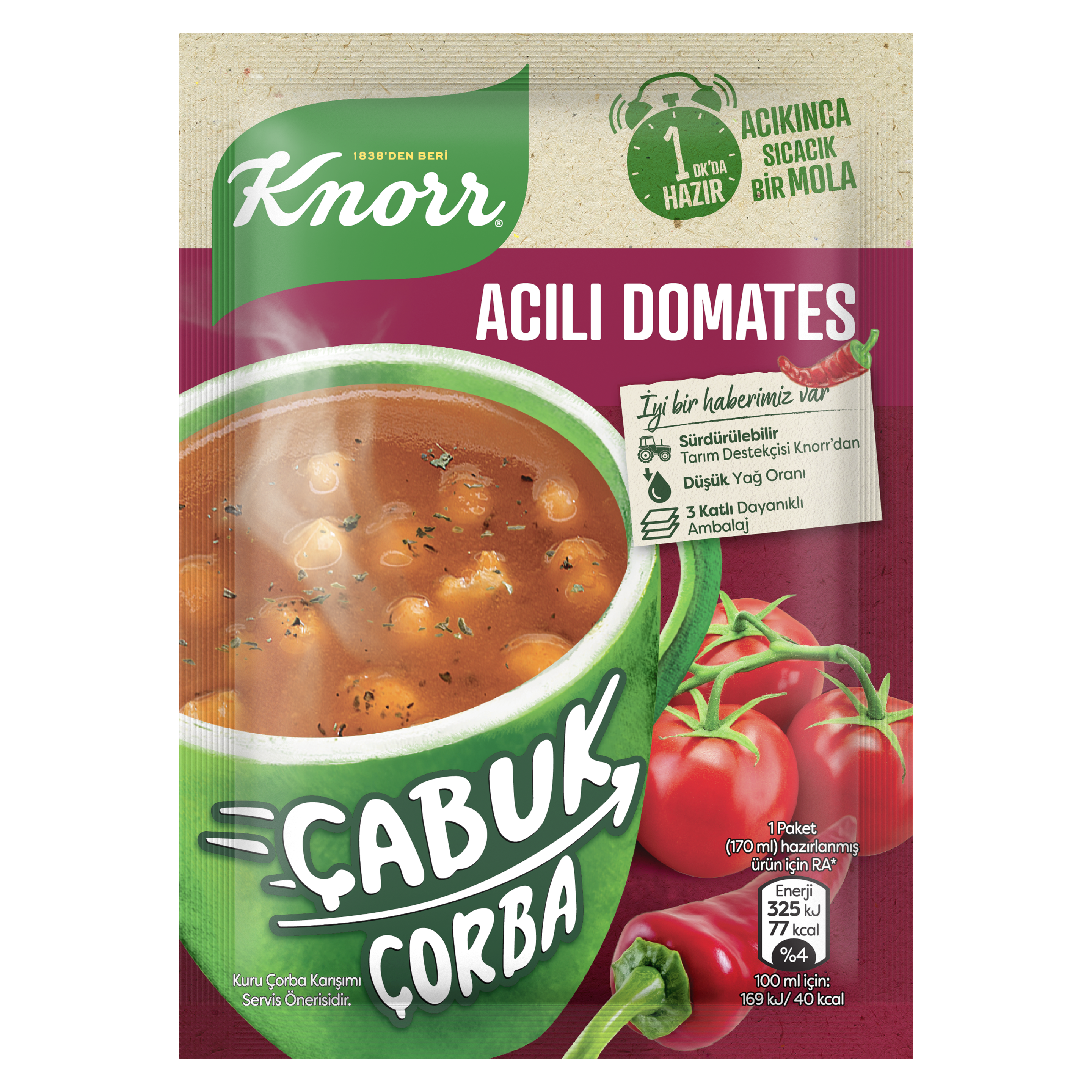 Knorr Acılı Domates Çorbası