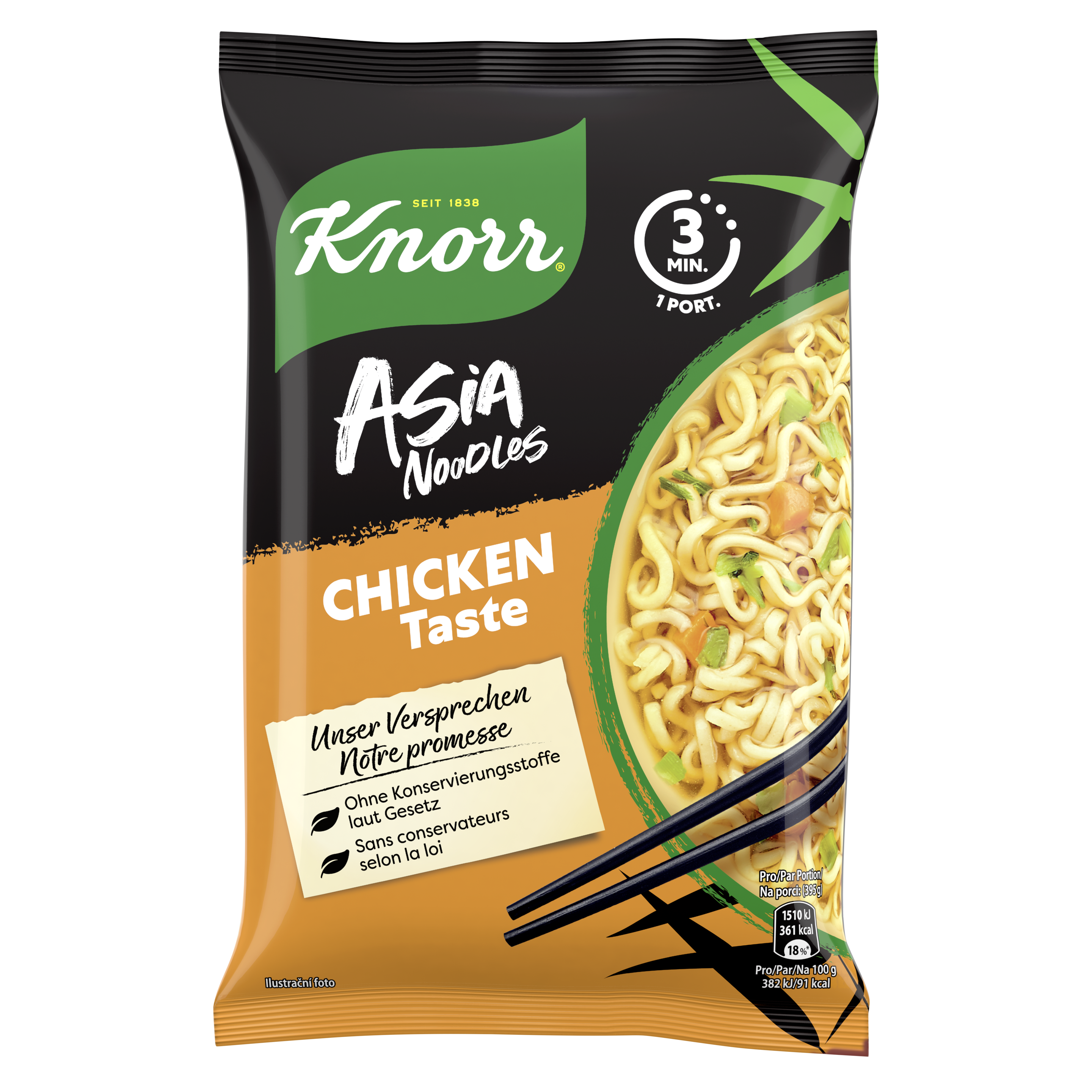 KNORR Asia Noodles Chicken Taste Beutel 1 Portion