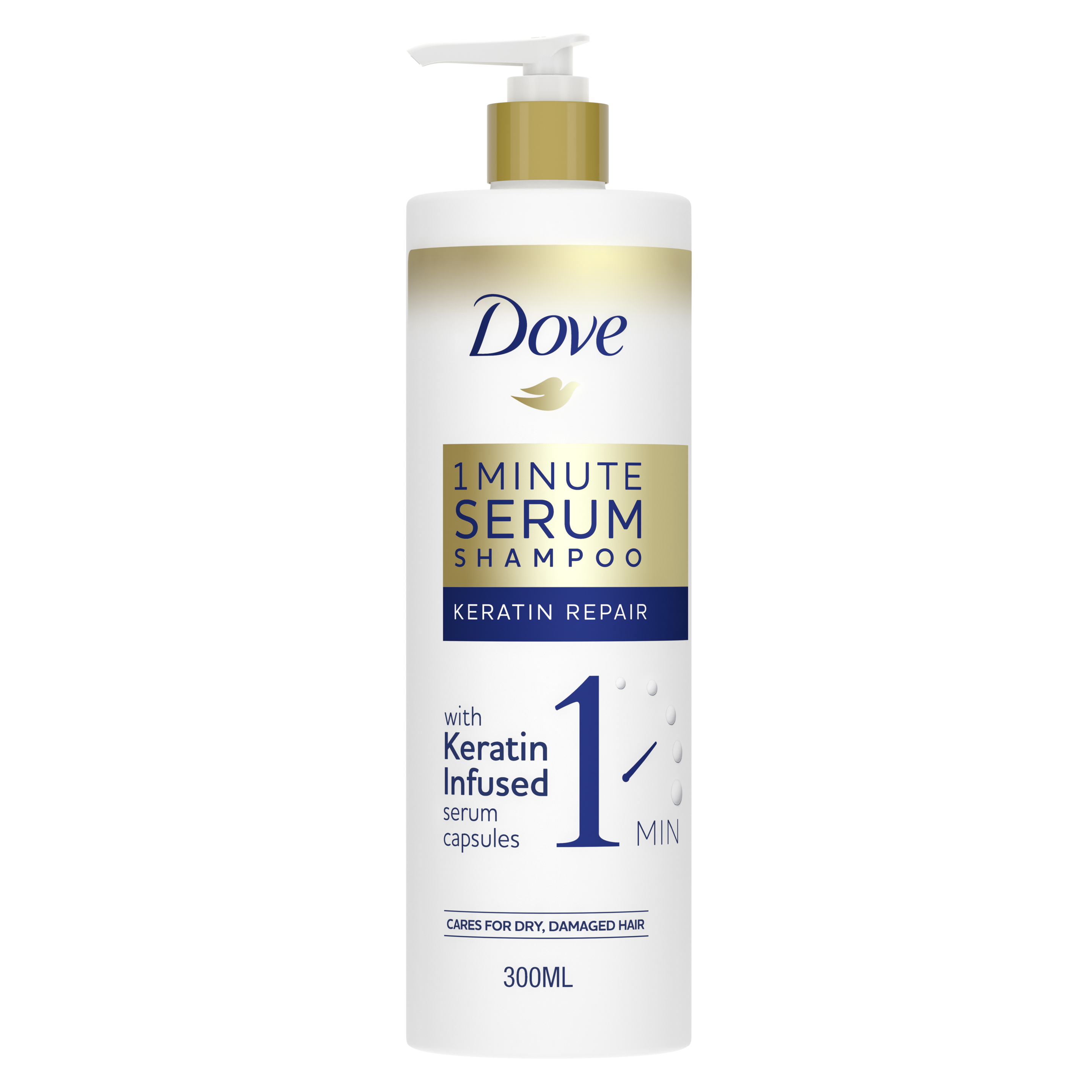 Dove 1-Minute Serum Keratin Repair Shampoo 300ml