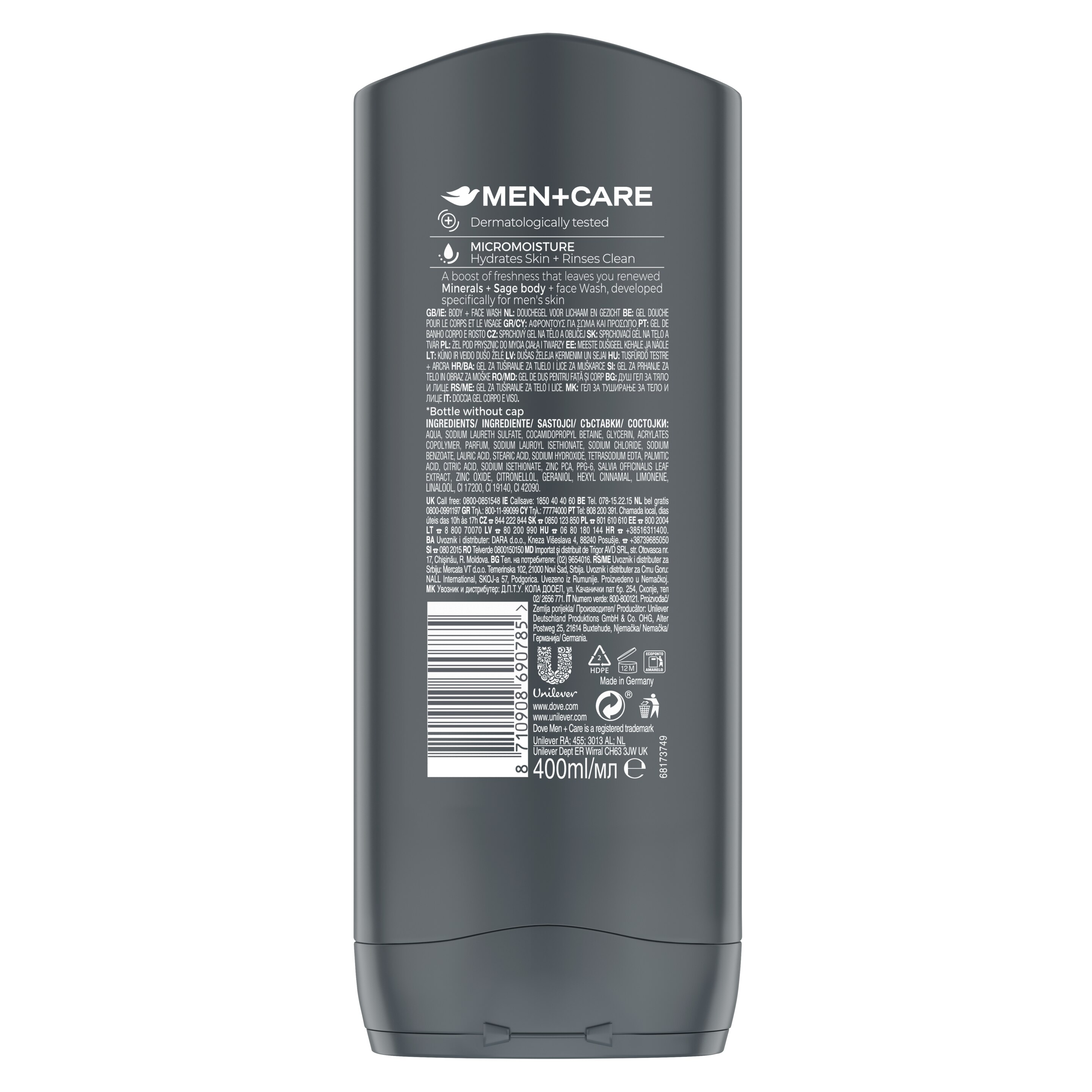 Gel de duș Elements Men+Care Minerals+Sage
