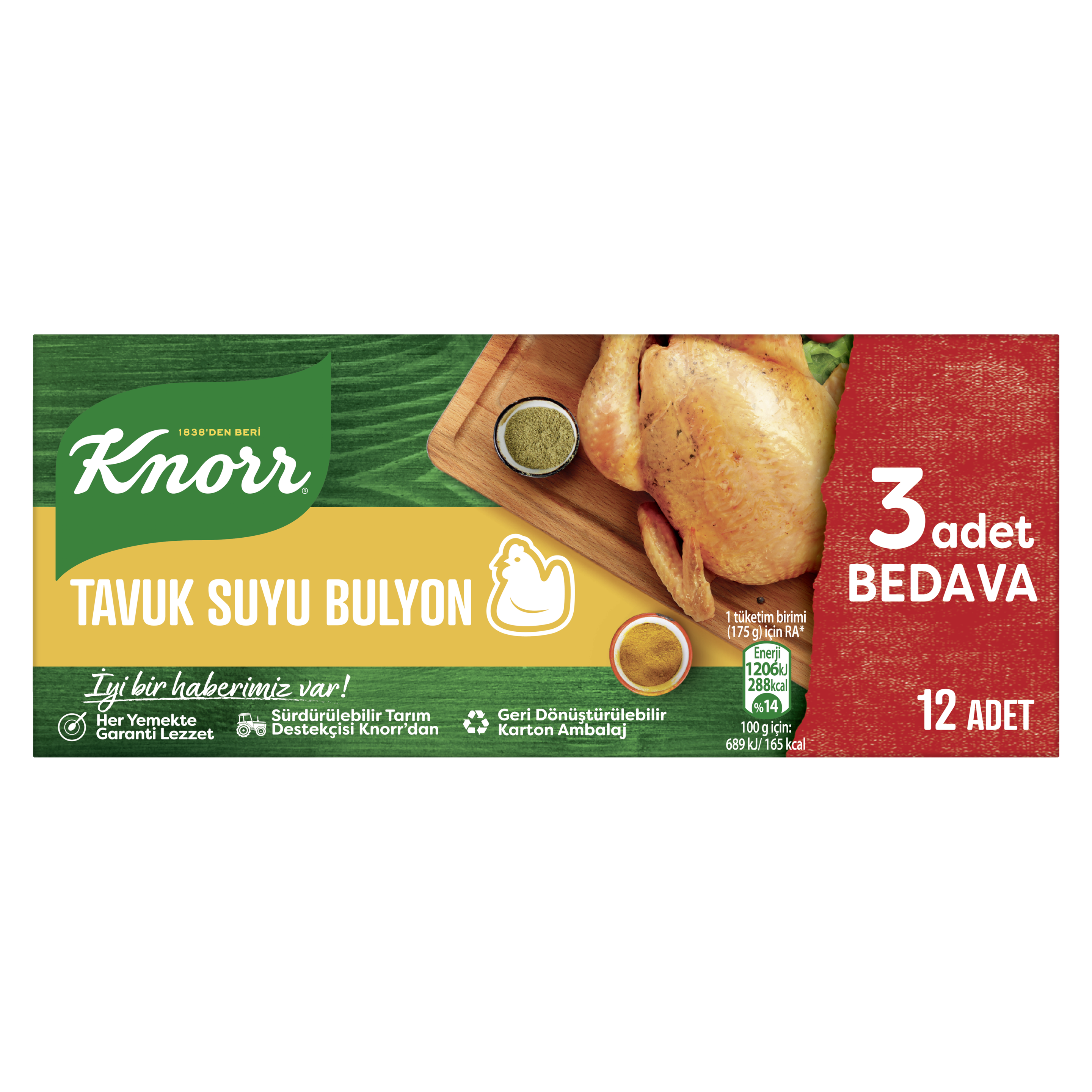 Knorr Tavuk Suyu Bulyon (12 Adet)