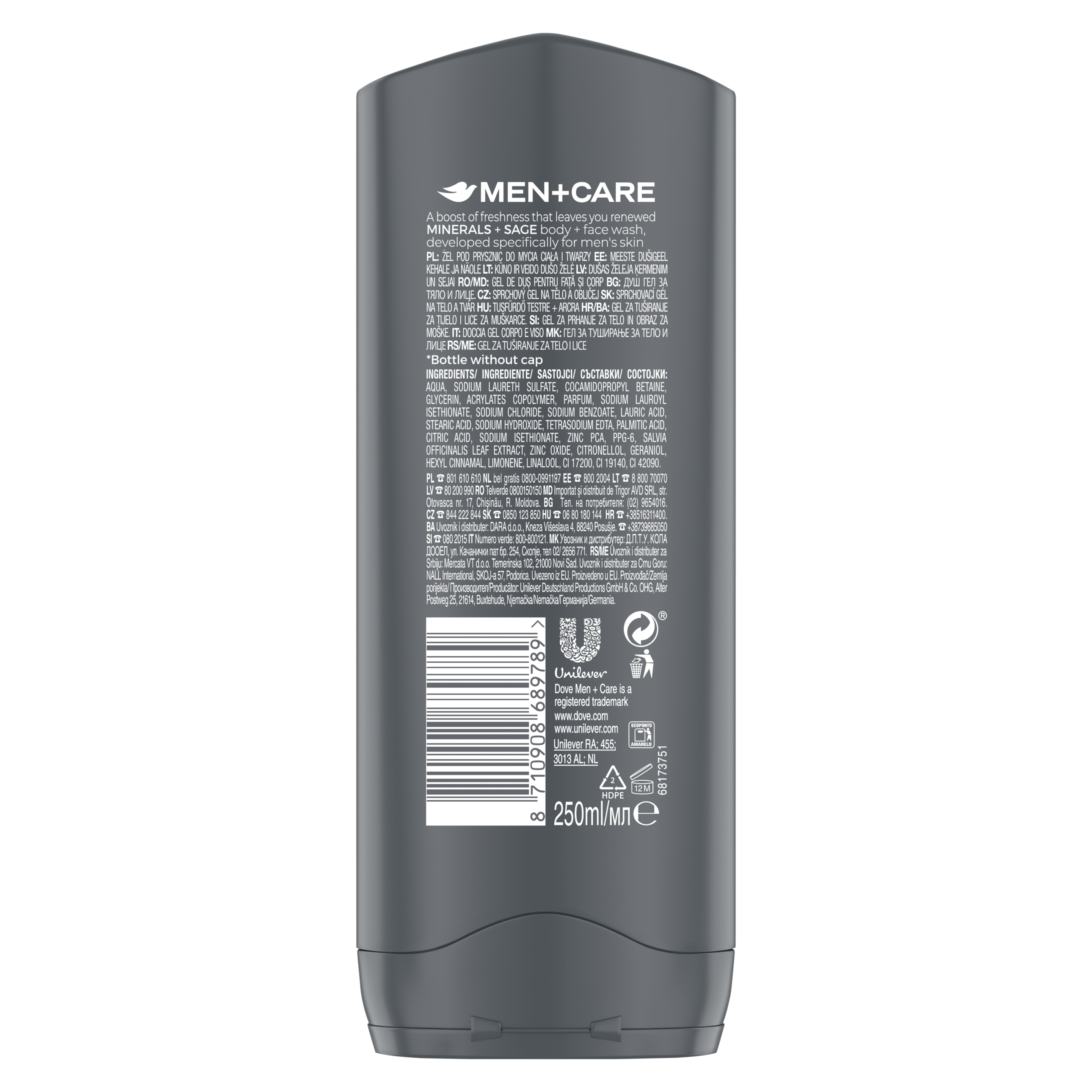 Gel de duș Elements Men+Care Minerals+Sage