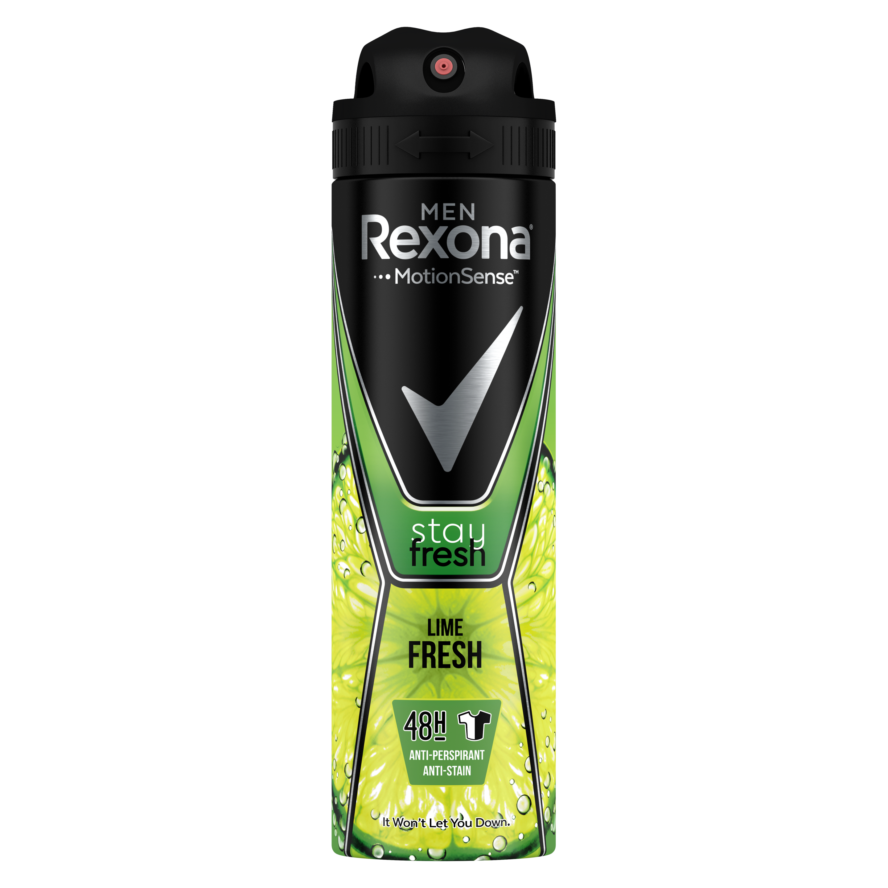 REXONA for Men Antiperspirant Deodorant Spray, 48 Hour Sweat and Odor Protection, Lime Fresh, Anti-stain, Keeps You Feeling Fresh and Dry, 150ml