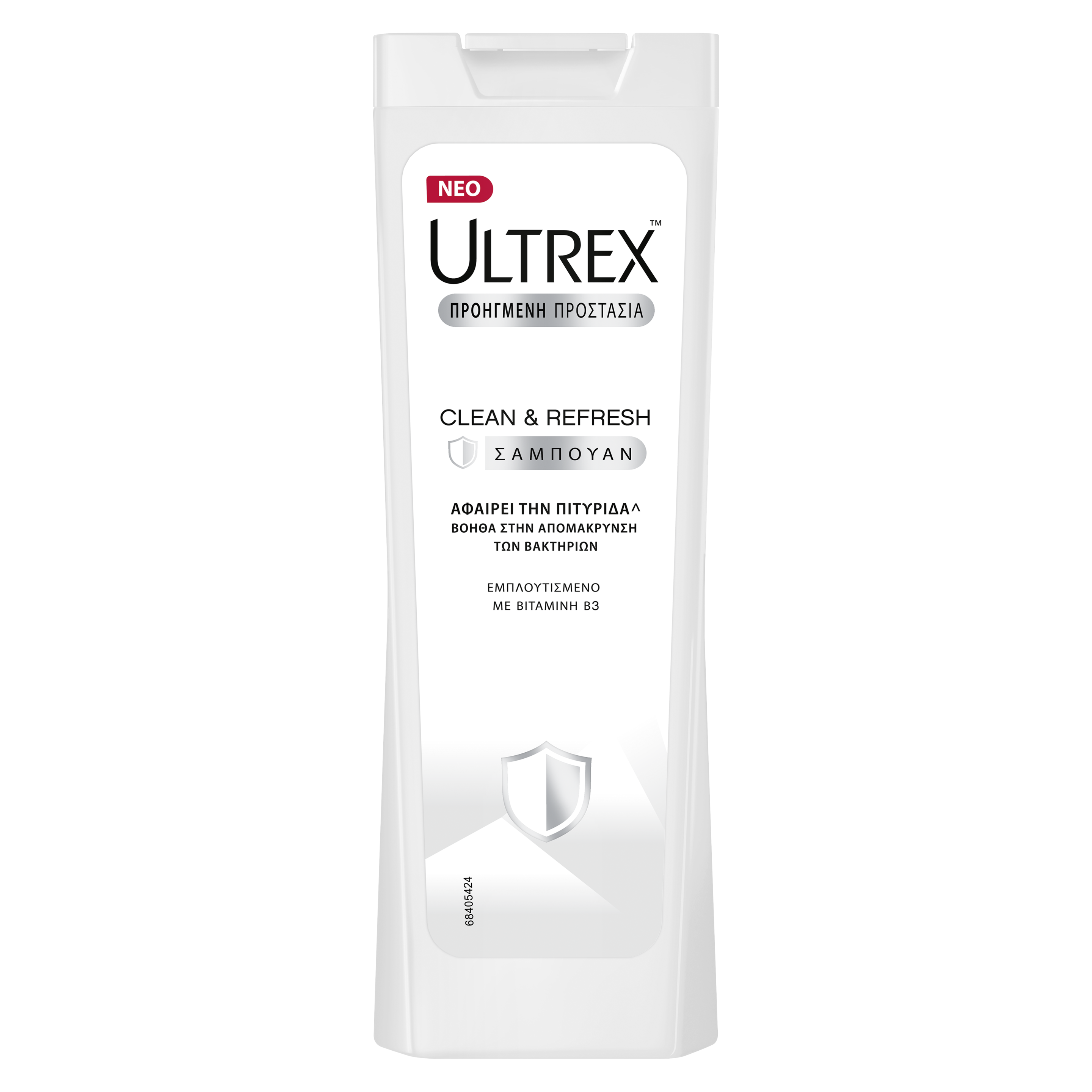 Front of shampoo pack Ultrex Ultrex Clean& Refresh 360ml