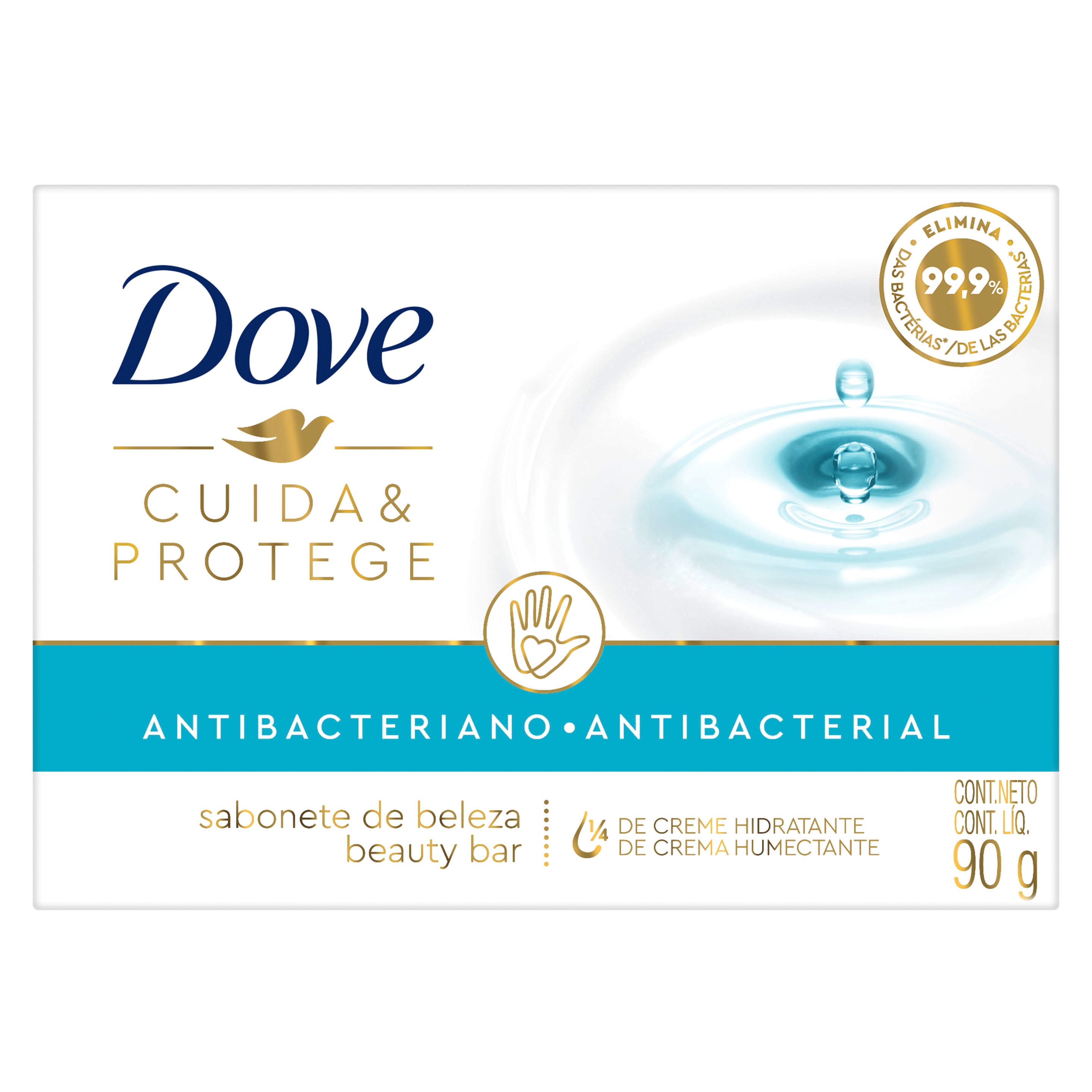 Imagen de envase Jabón en barra Dove Cuida & Protege Antibacterial 90g