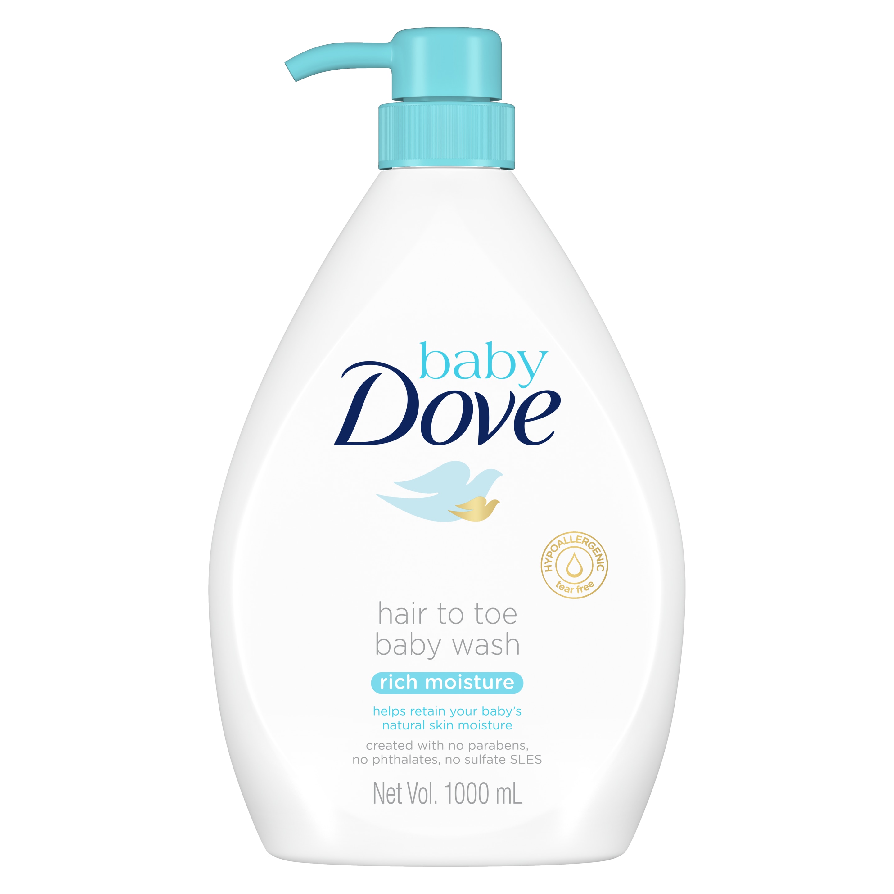 Baby Dove Rich Moisture Hair to Toe Wash 1L