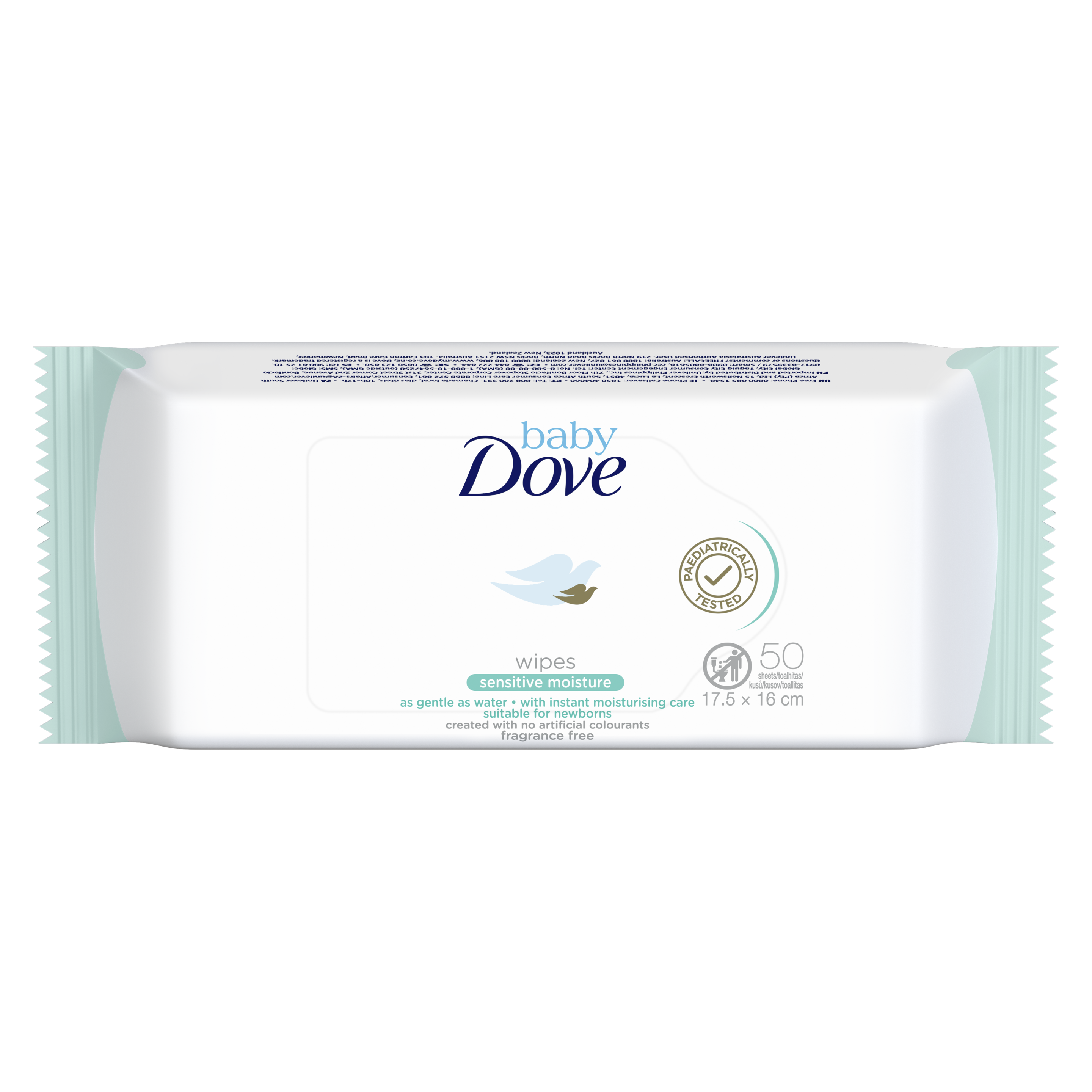 Baby Dove Sensitive Moisture Baby Care Wipes packshot