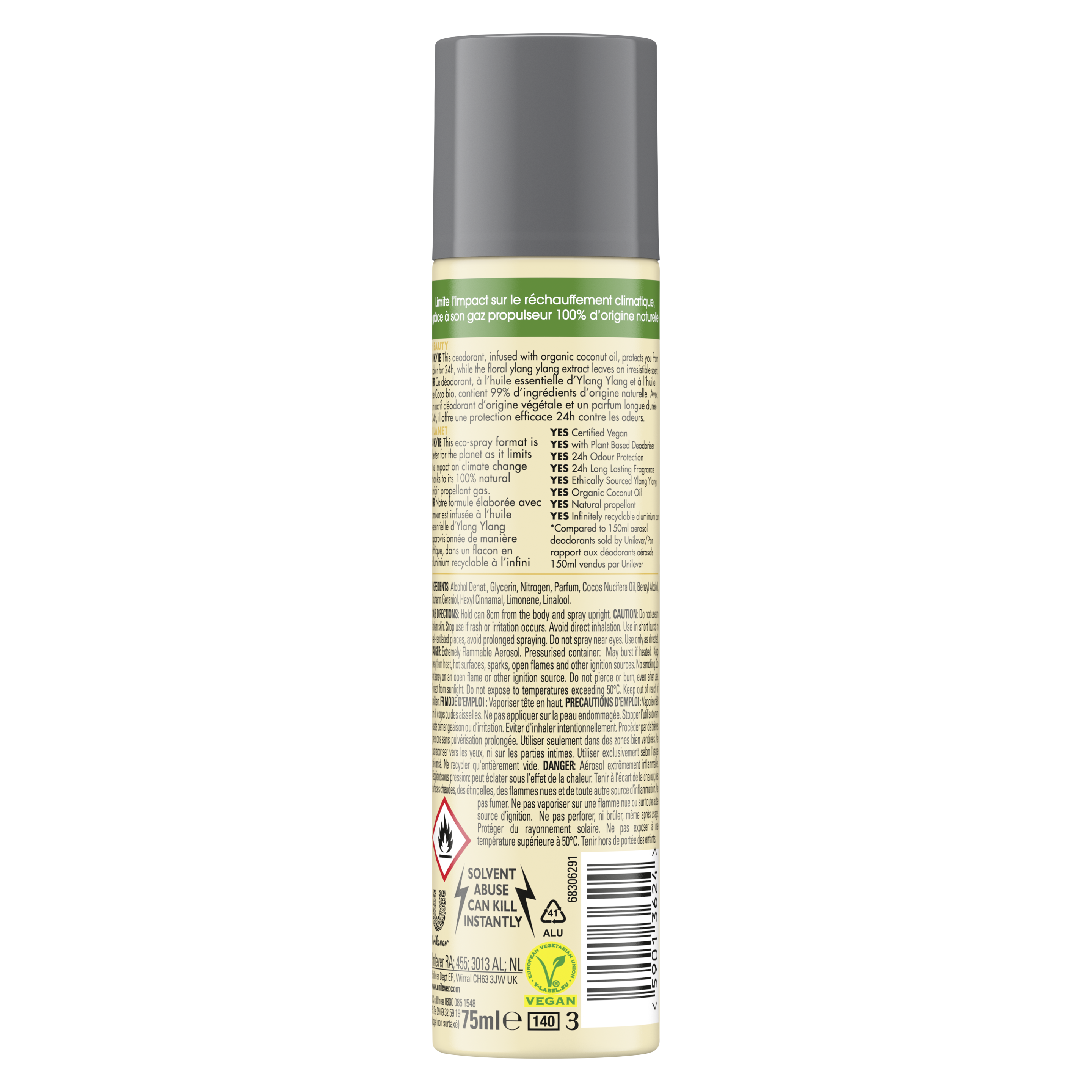 Coconut Oil & Ylang Ylang Energizing Eco-spray Deodorant