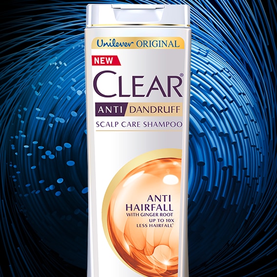 Front of shampoo pack Clear Anti Hair Fall Shampoo 350ml