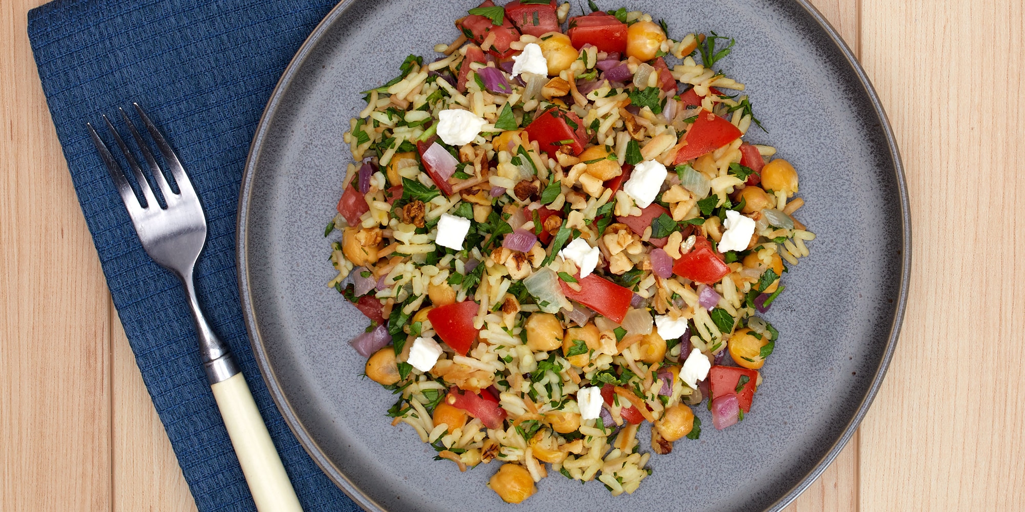 Mediterranean Chickpea Rice Salad