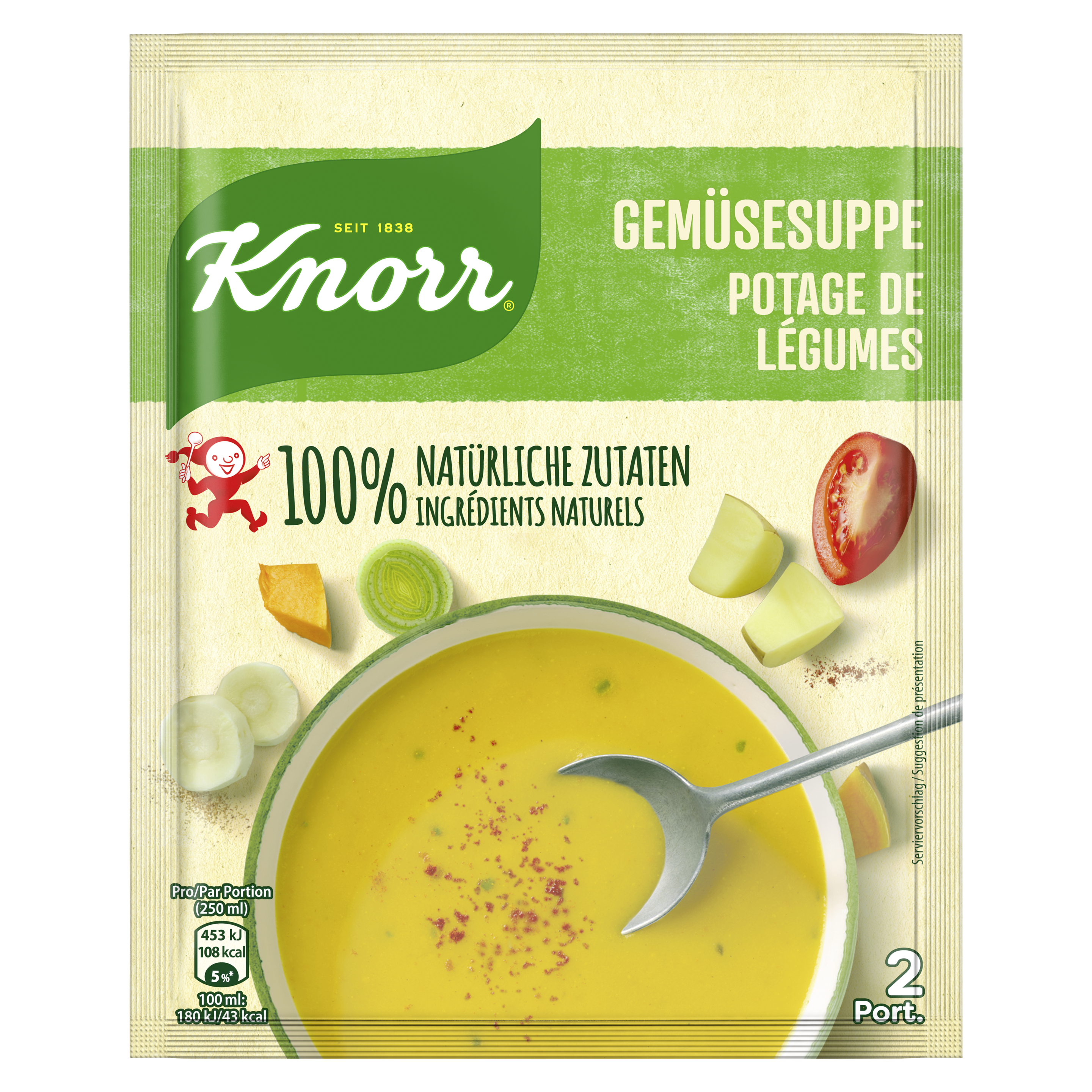 KNORR ingrédients 100% naturels Potage de légumes sachet 2 portions