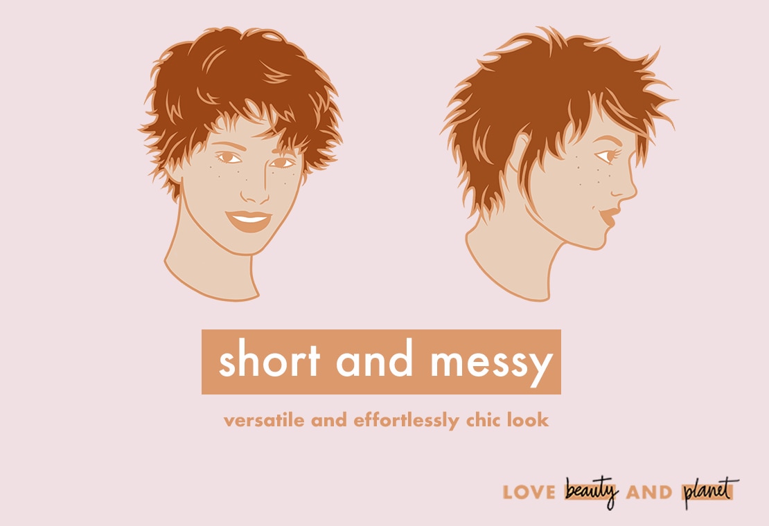 messy short hair step-by-step illustration