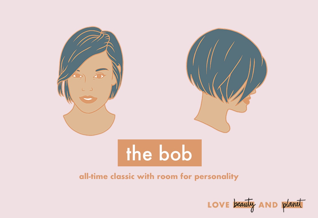 short hair bob step-by-step illustration