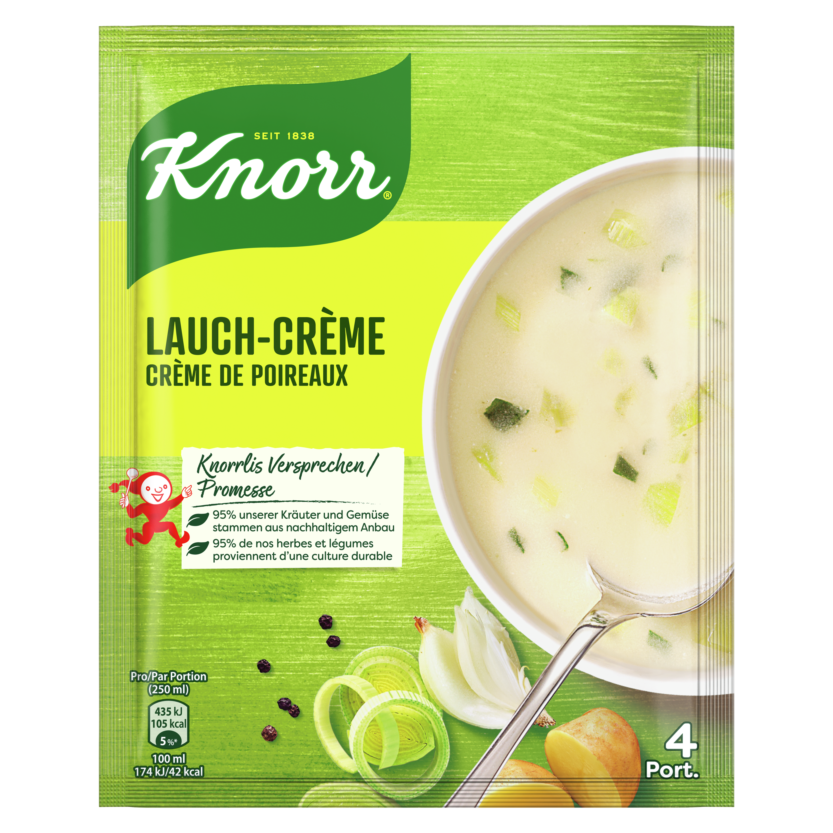 KNORR Lauch-Crème Suppe Beutel 4 Portionen