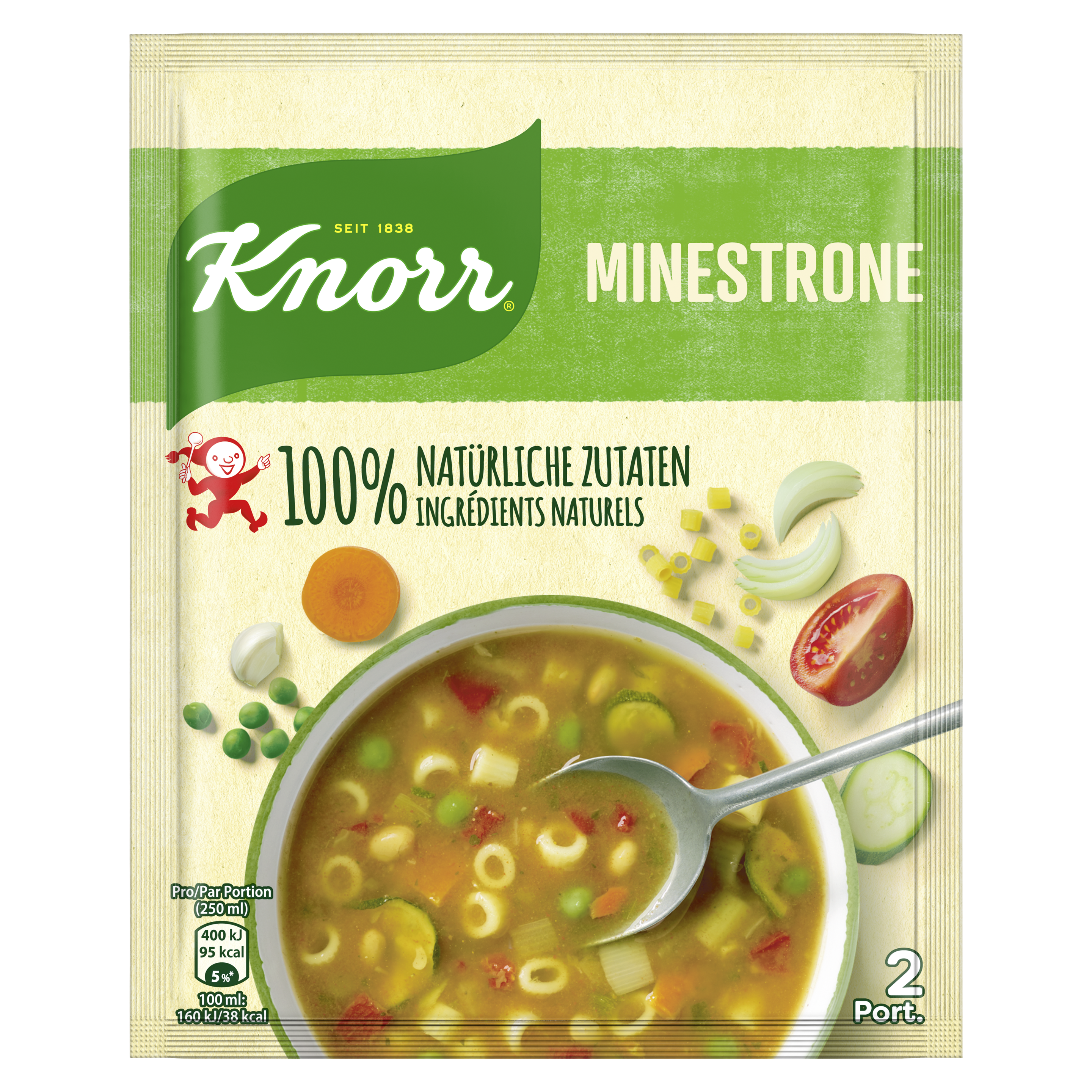 KNORR ingrédients 100% naturels Minestrone sachet 2 portions
