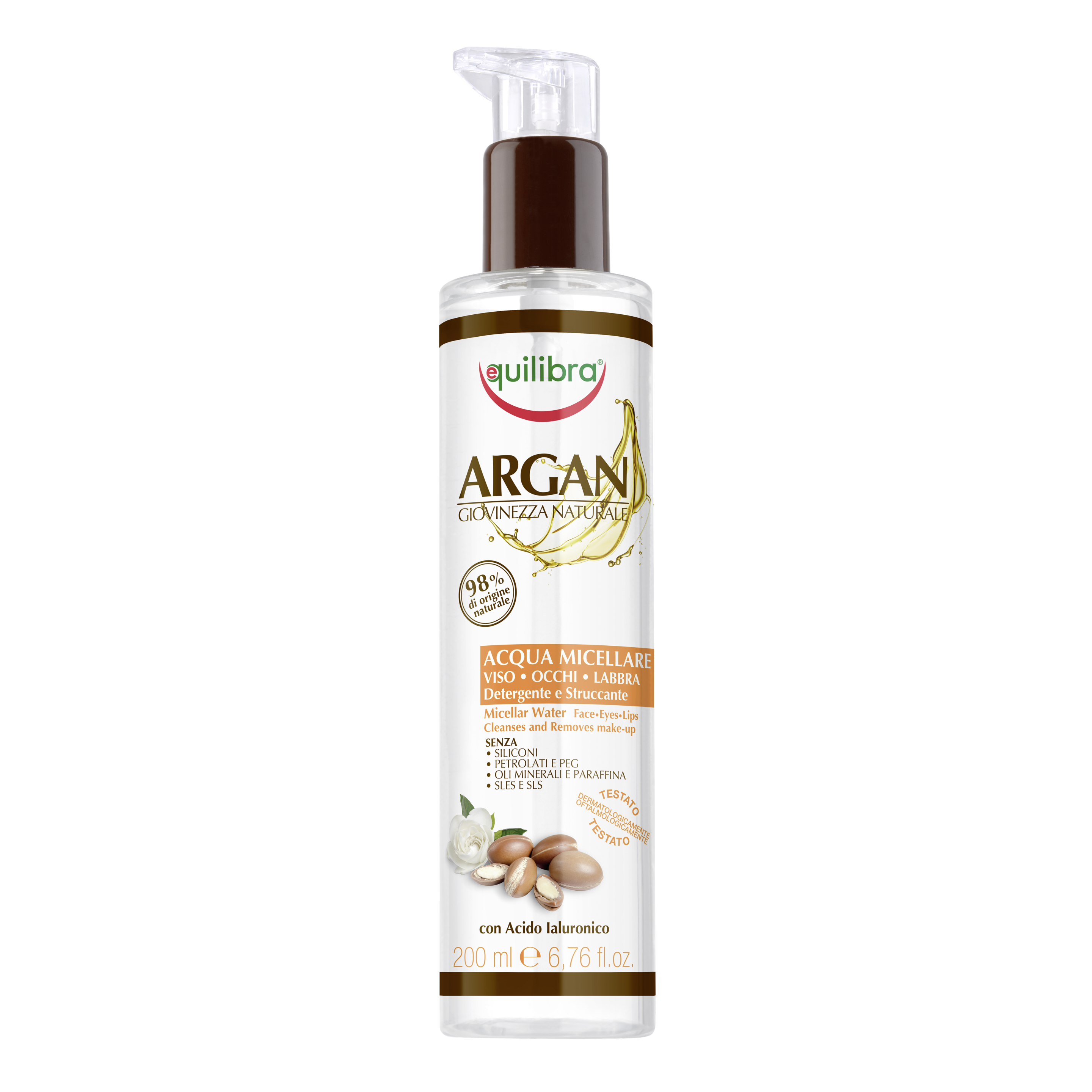 Argan Acqua Micellare Equilibra<sup>®</sup>  - Flacone con erogatore da 200 ml