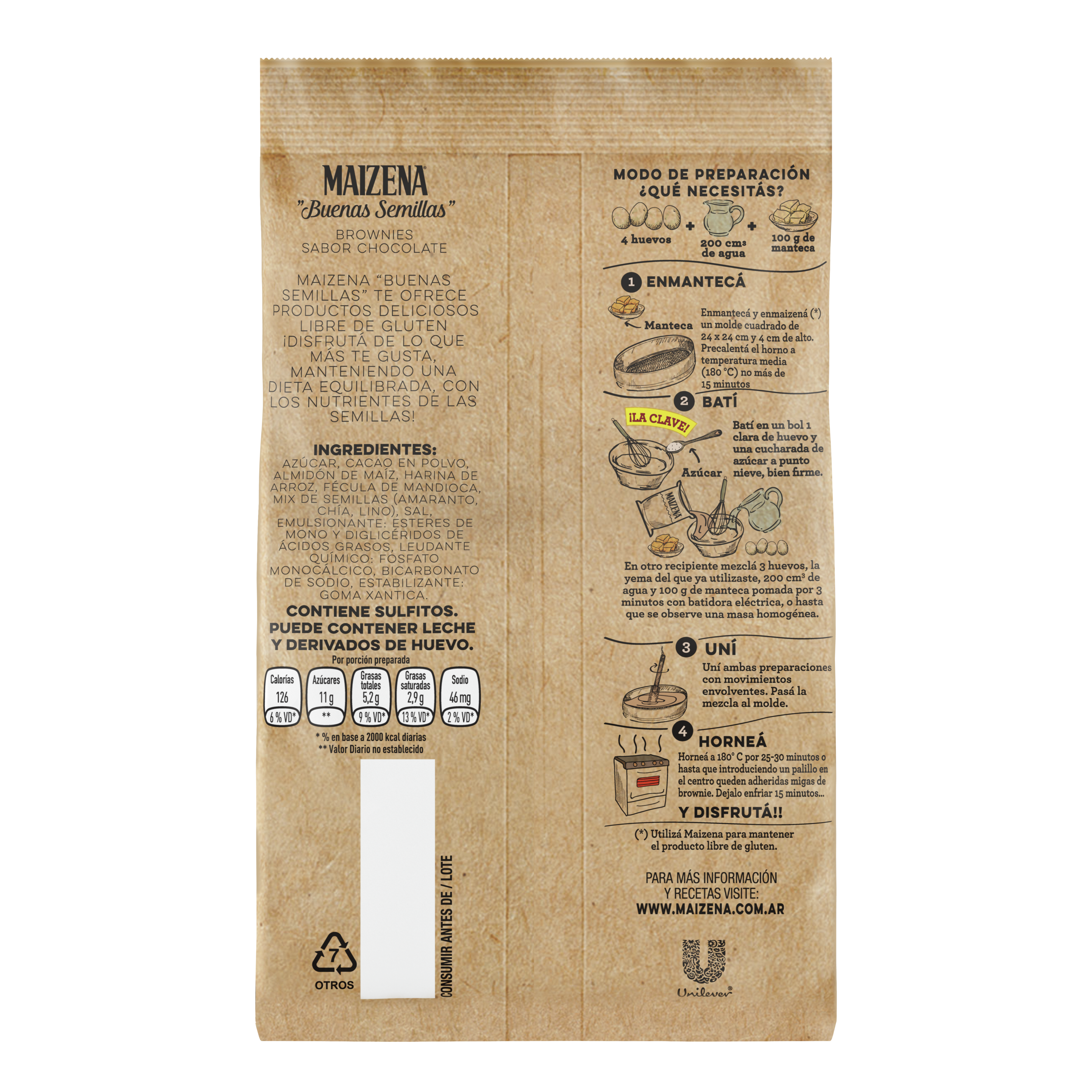 Premezcla de bizcochuelo sabor Chocolate sin TACC - Maizena