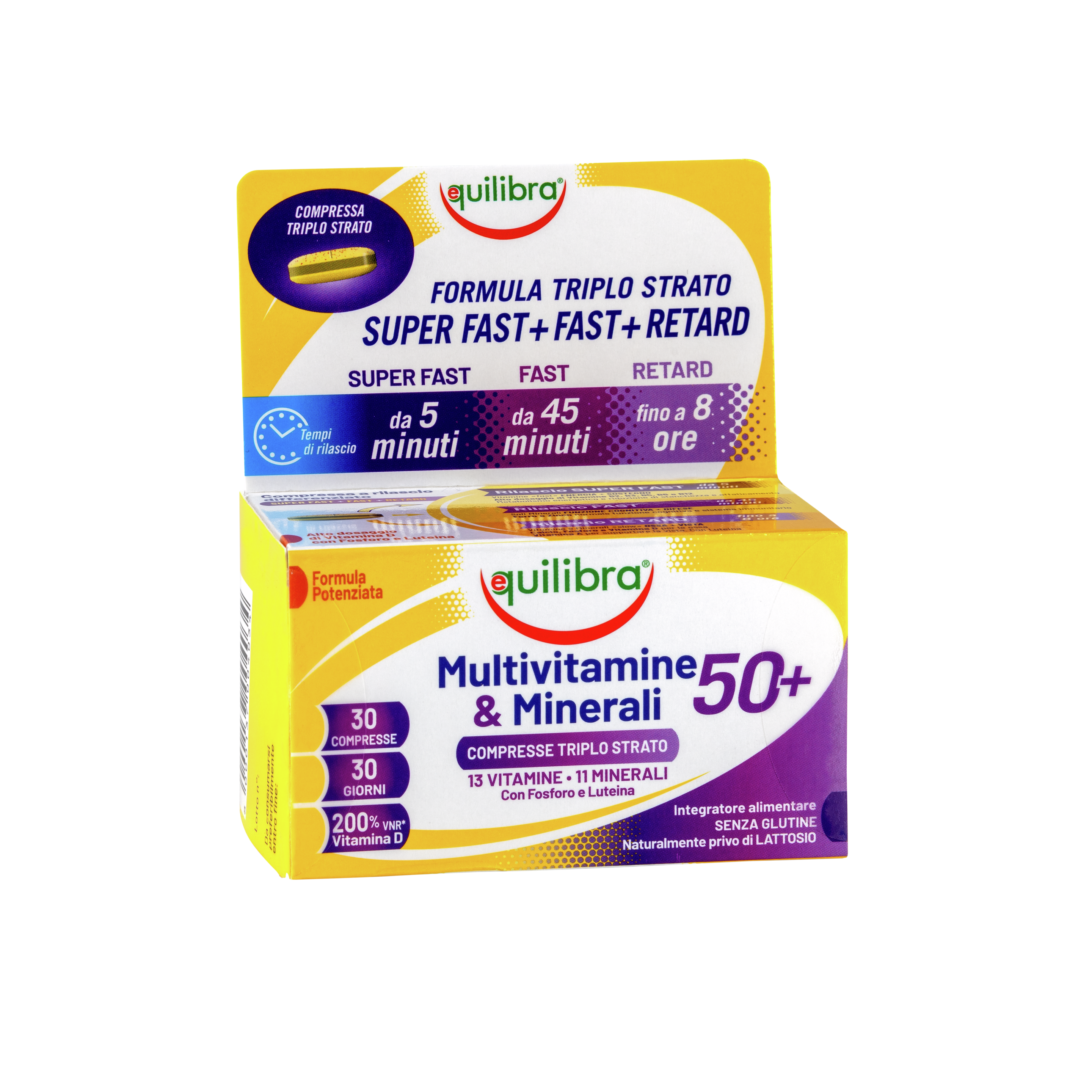 Multivitamine & Minerali 50+ 30 cpr triplo strato Equilibra<sup>®</sup>  -  30 compresse - 42 g