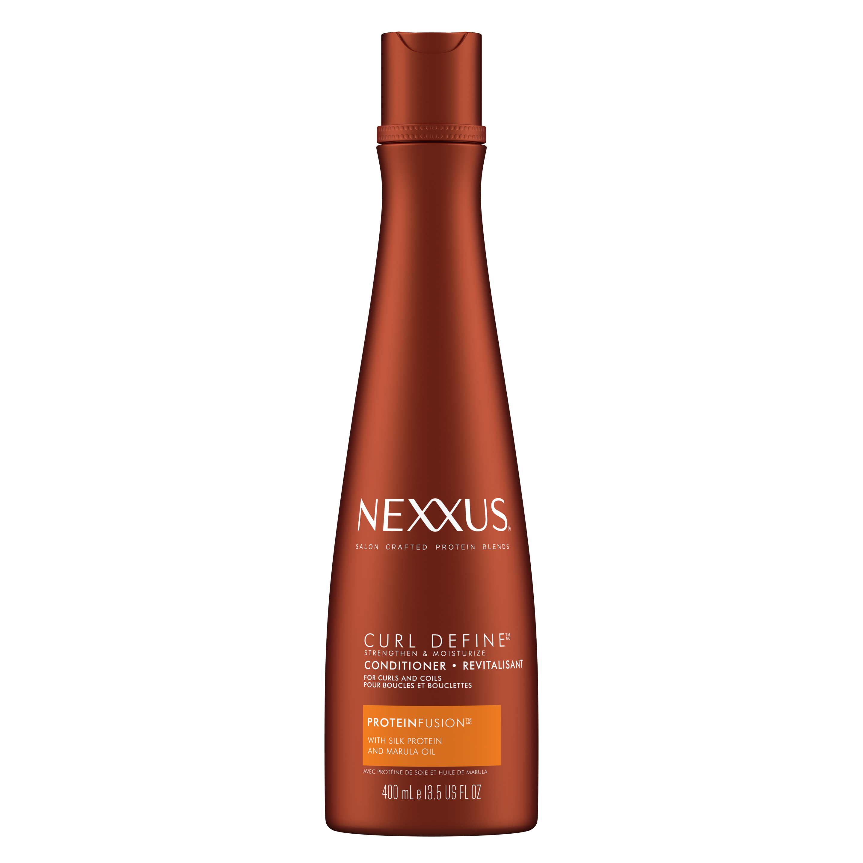 Étiquette de front du revitalisant Curl Define Nexxus pour cheveux bouclés à crépus 400 mL