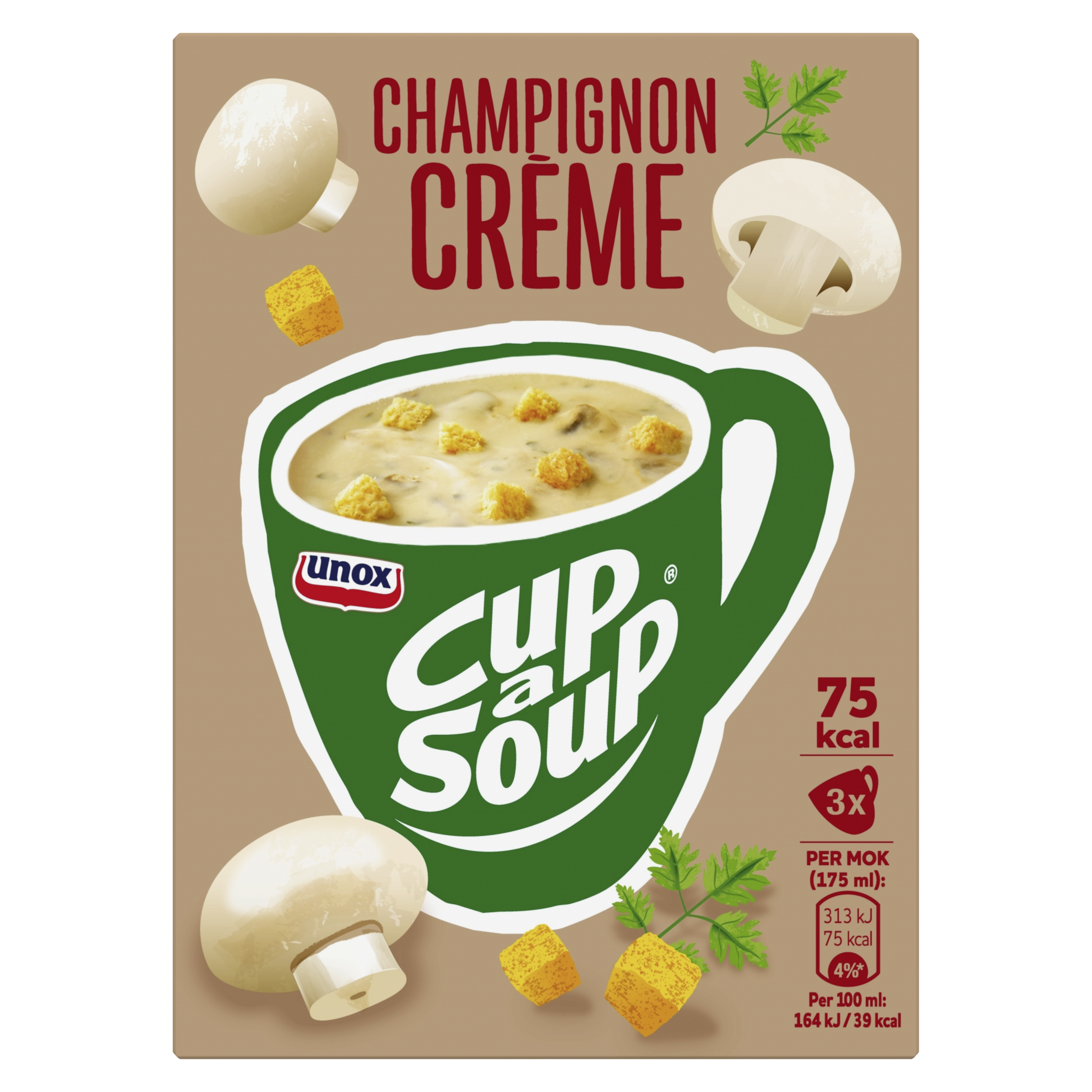 Unox  Cup-a-Soup Champignon Crème 3 x 175 ml