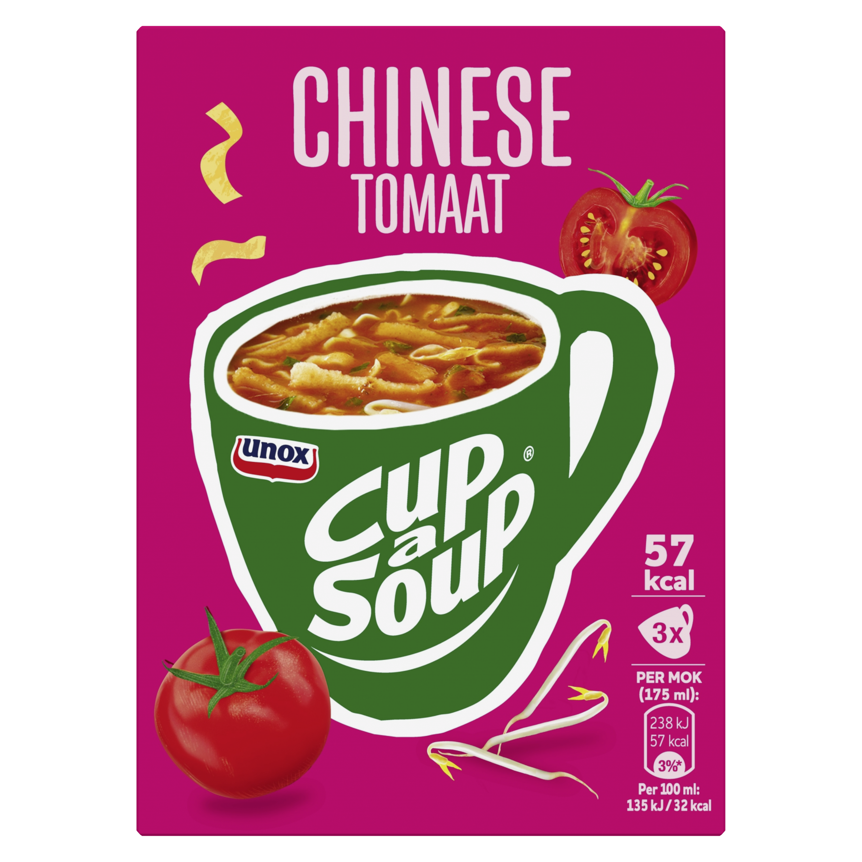 Unox  Cup-a-Soup Chinese Tomaat 3 x 175 ml