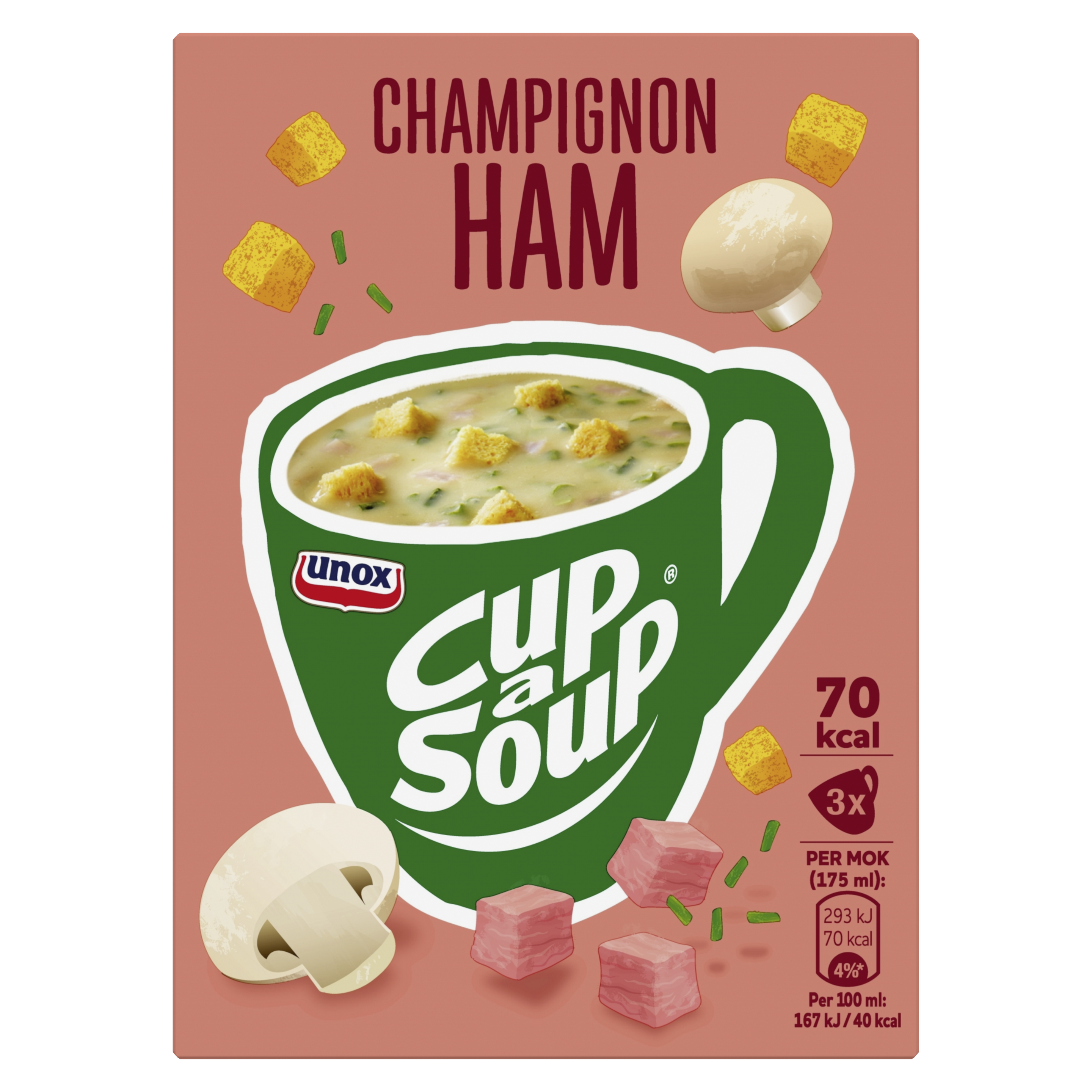 Unox  Cup-a-Soup Champignon Ham 3 x 175 ml
