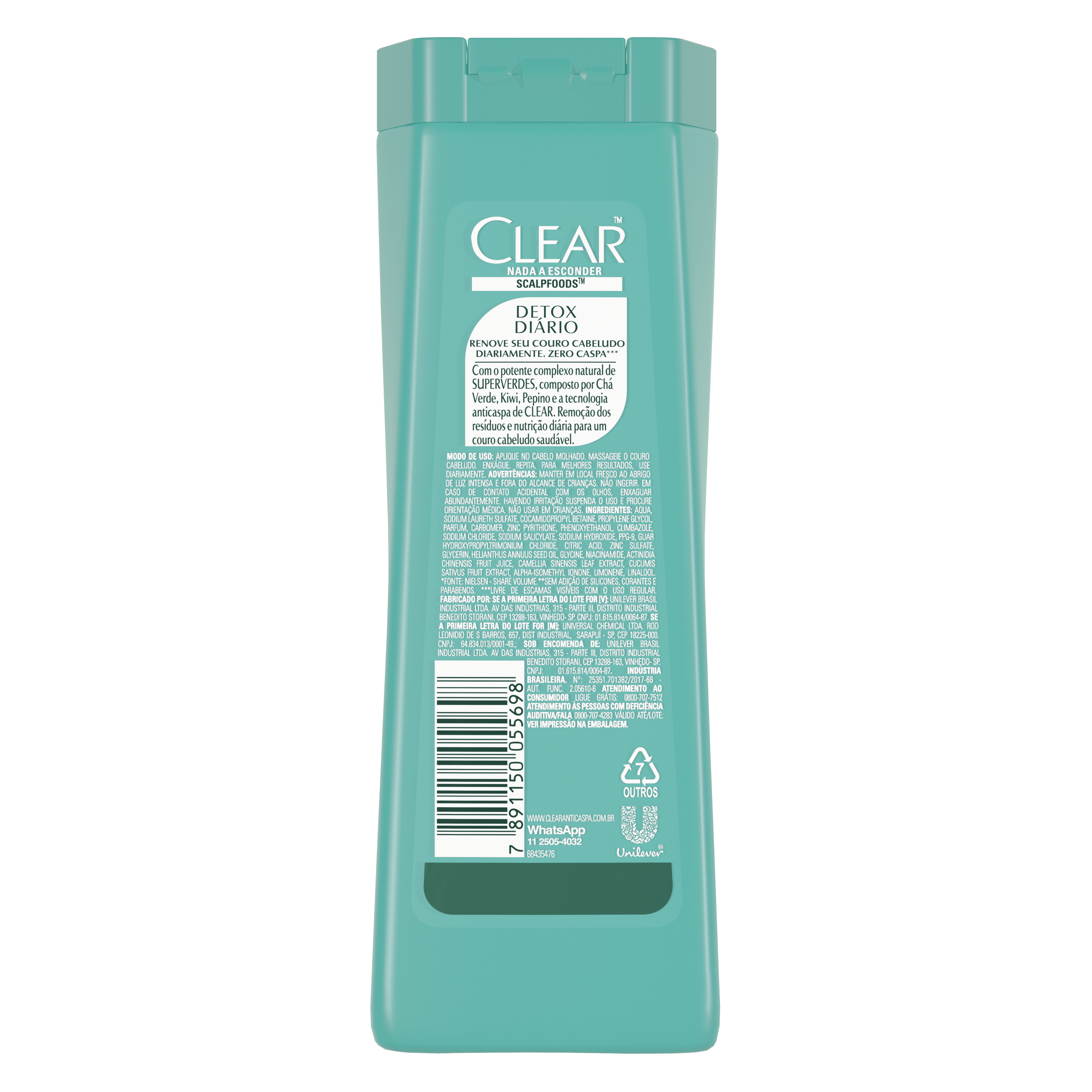 Shampoo Anticaspa CLEAR Detox Diário