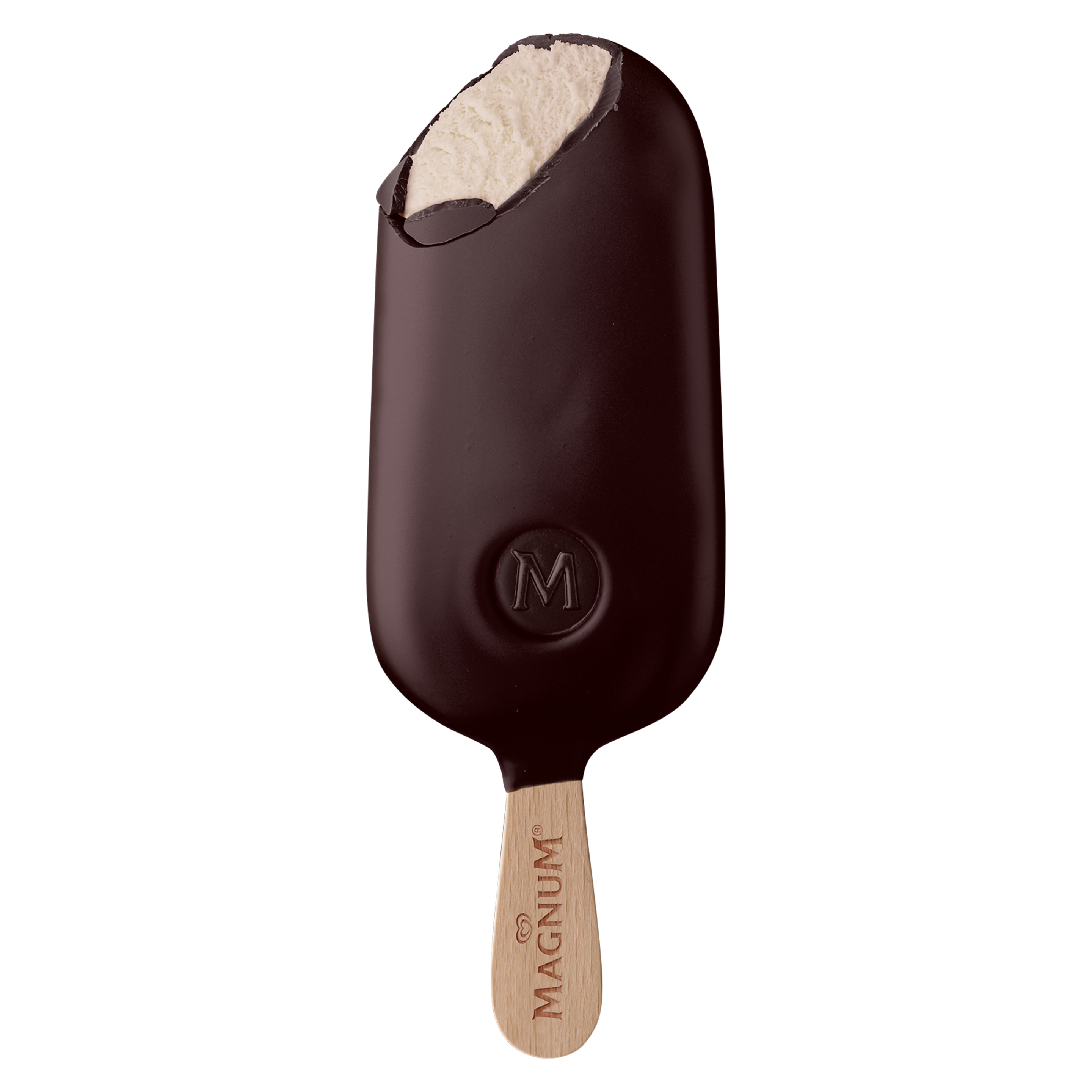 Close-up of Magnum double caramel ice cream bar